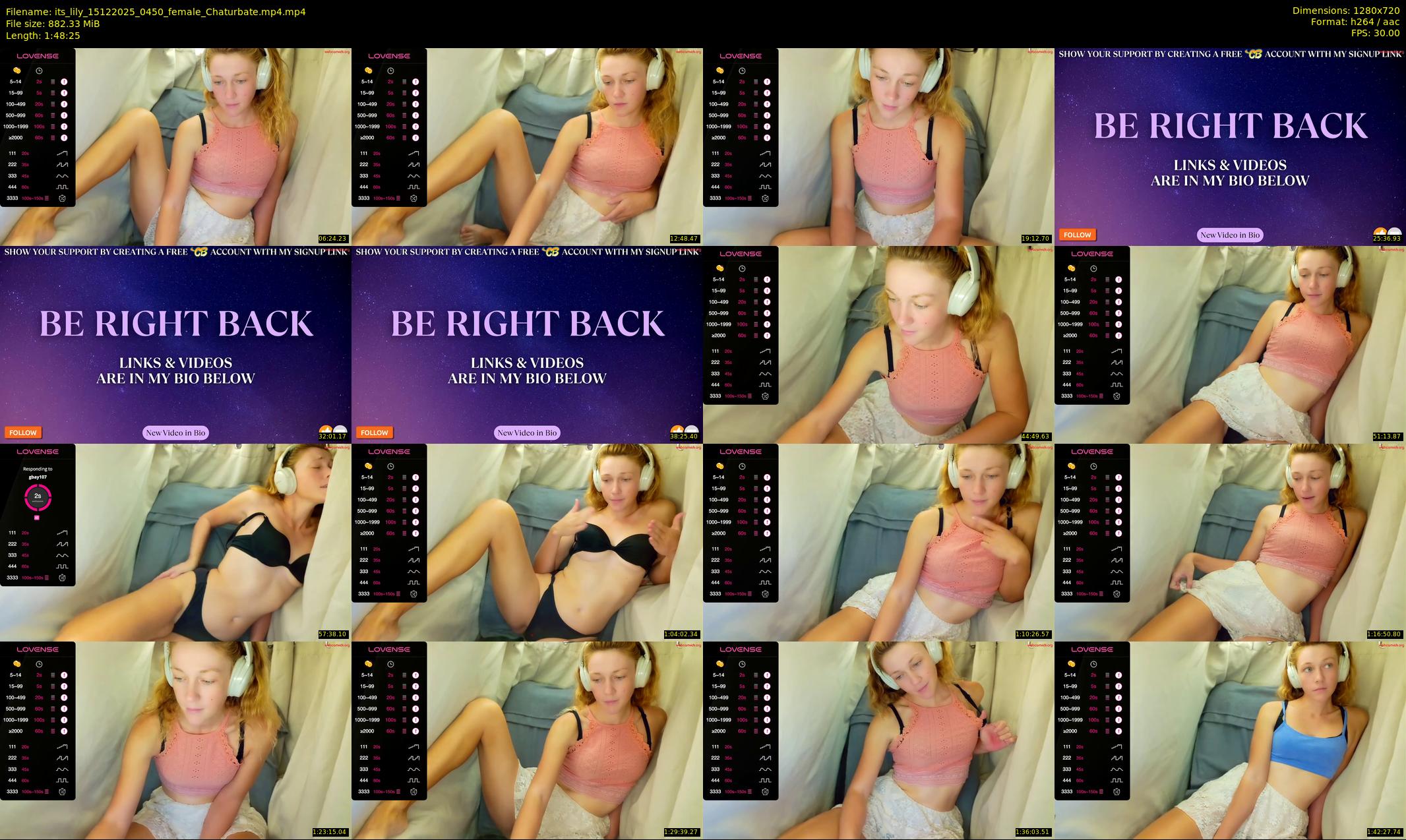 its_lily — 109 minute Chaturbate female cam show recording, 720p, Dec 15, 2025