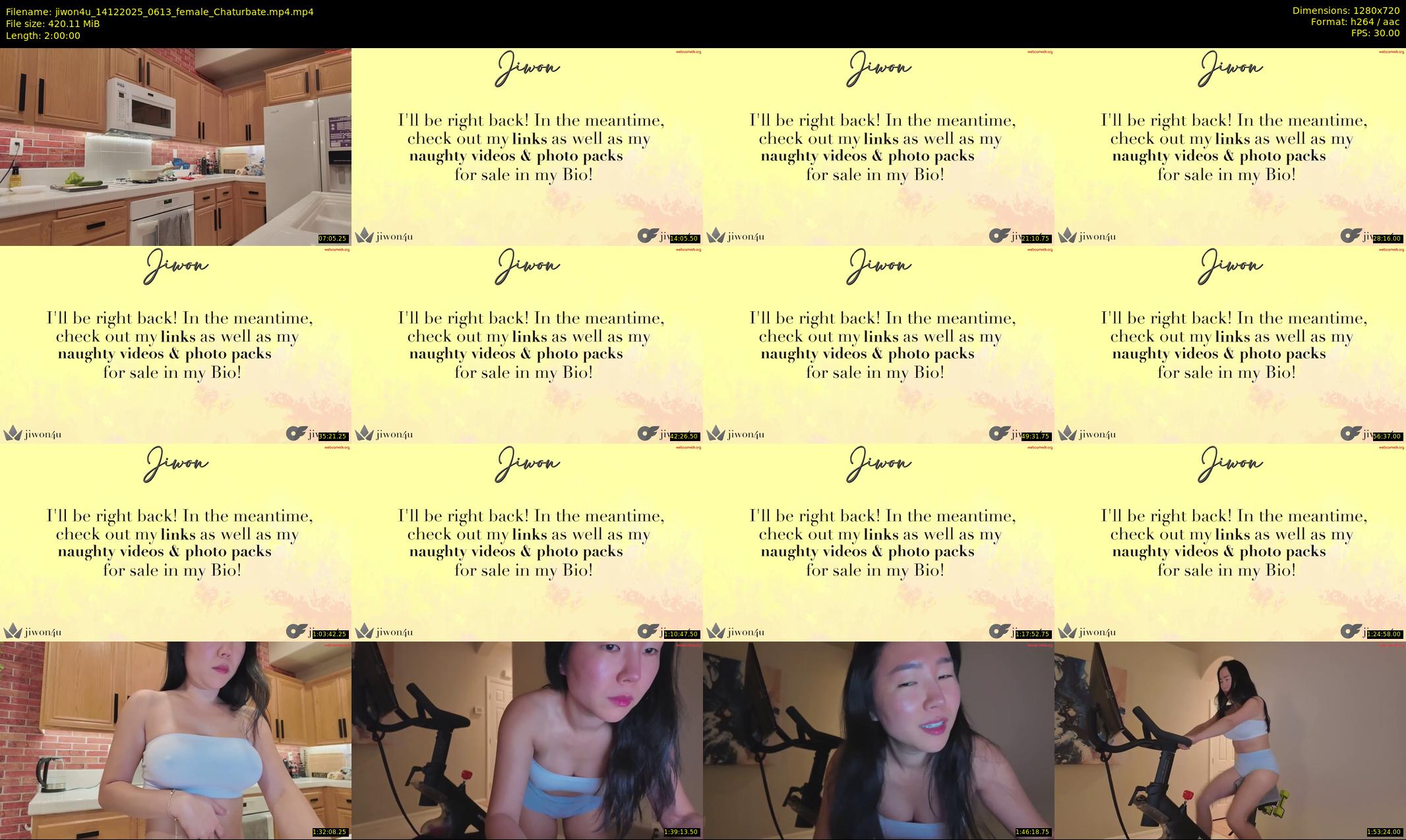 jiwon4u — 120 minute Chaturbate female cam show recording, 720p, Dec 14, 2025