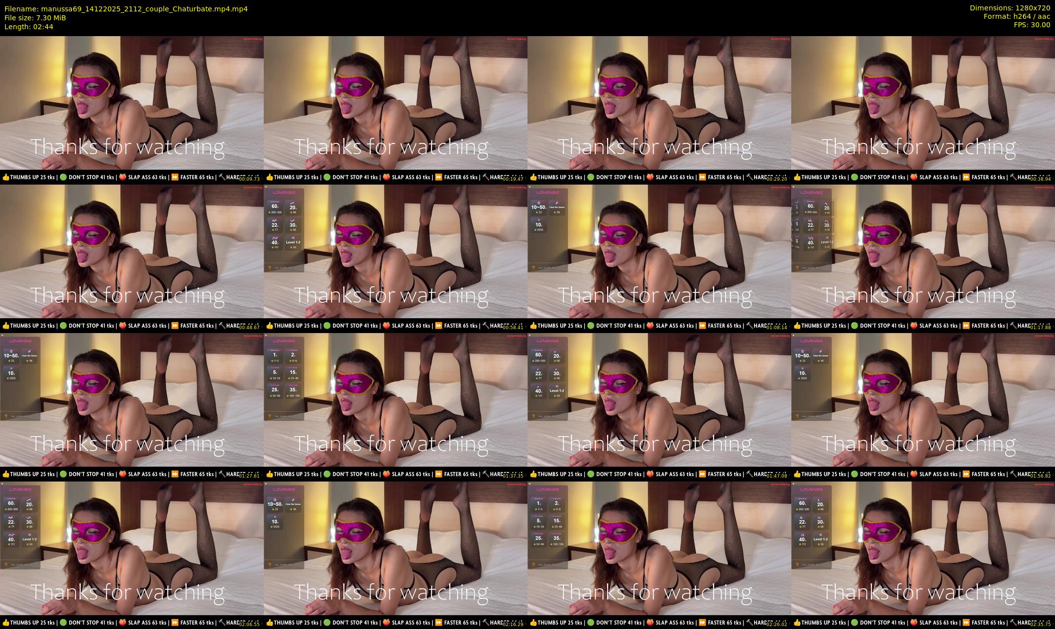 manussa69 — 3 minute Chaturbate couple cam show recording, 720p, Dec 14, 2025