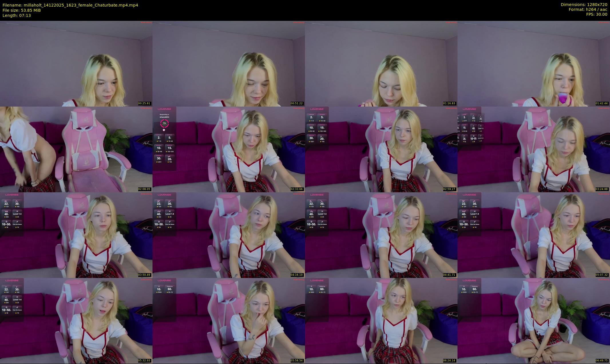 millaholt — 8 minute Chaturbate female cam show recording, 720p, Dec 14, 2025
