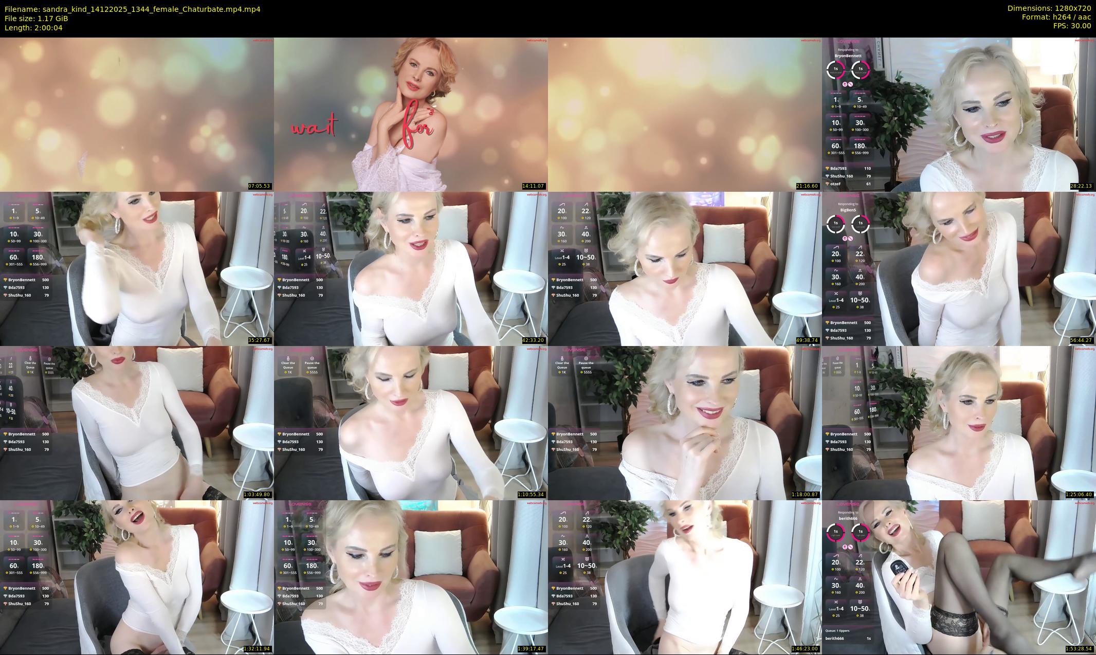 sandra_kind — 121 minute Chaturbate female cam show recording, 720p, Dec 14, 2025