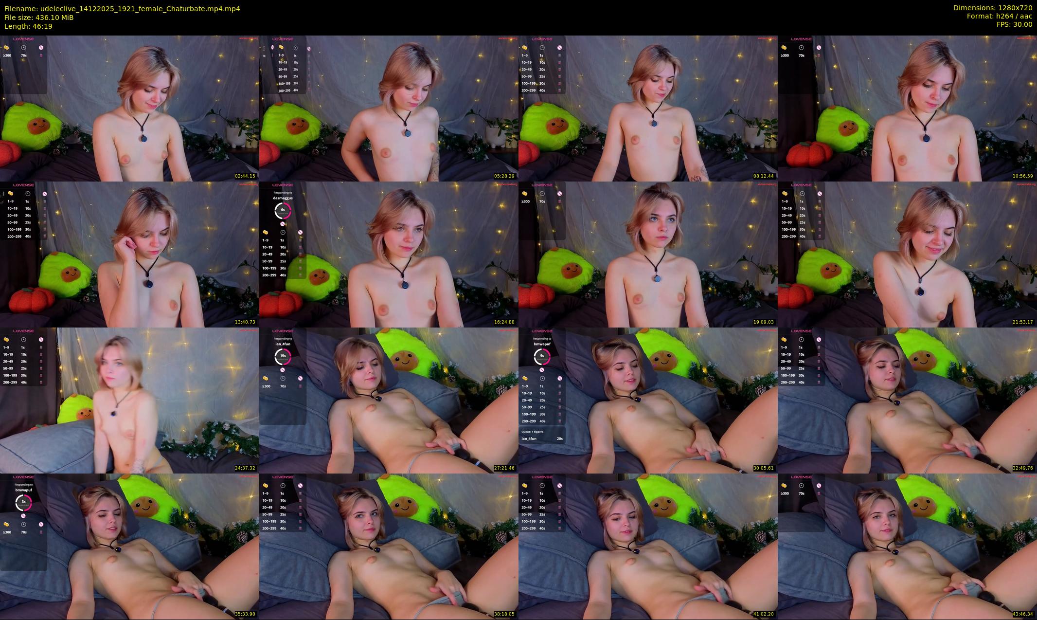 udeleclive — 47 minute Chaturbate female cam show recording, 720p, Dec 14, 2025