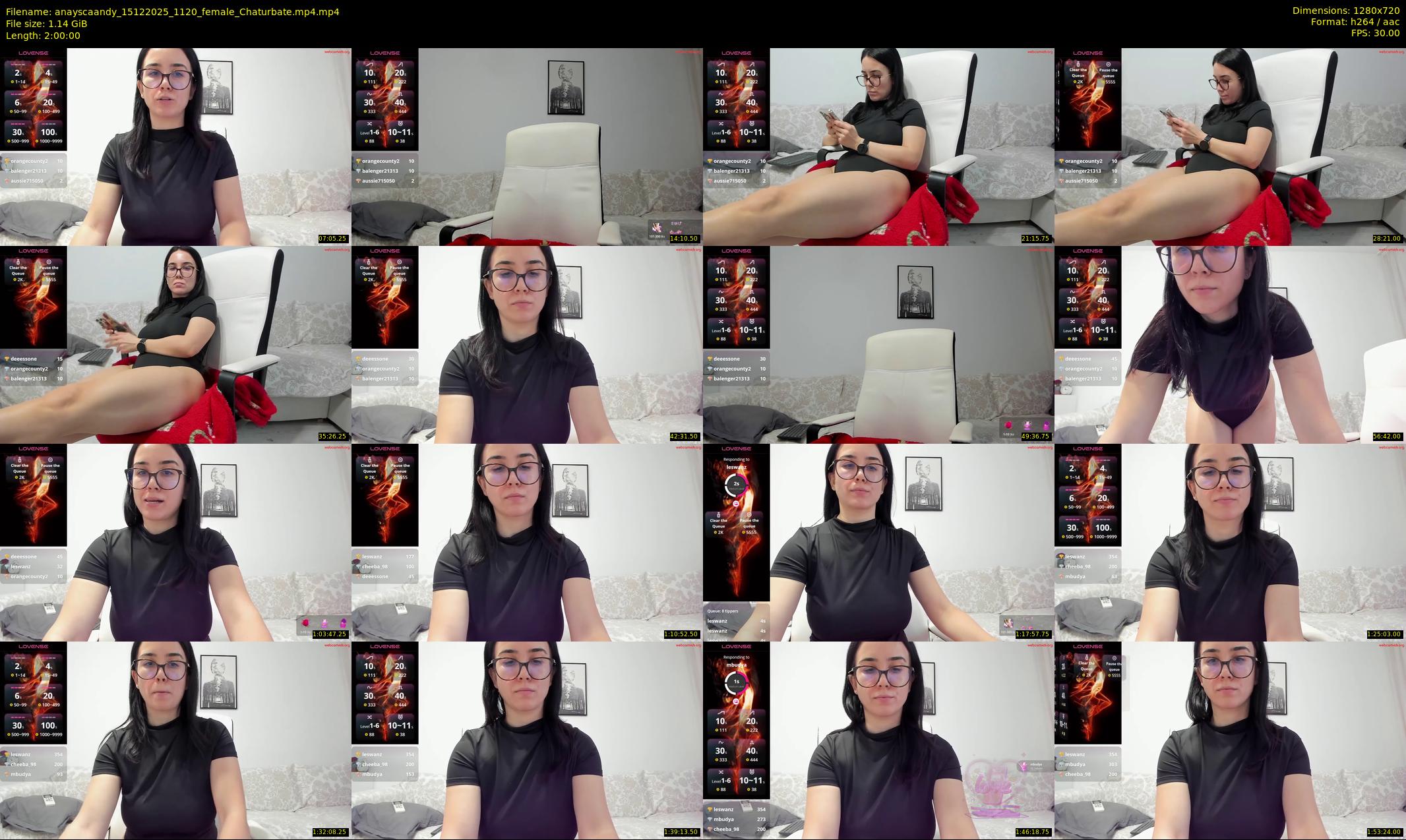 anayscaandy — 120 minute Chaturbate female cam show recording, 720p, Dec 15, 2025