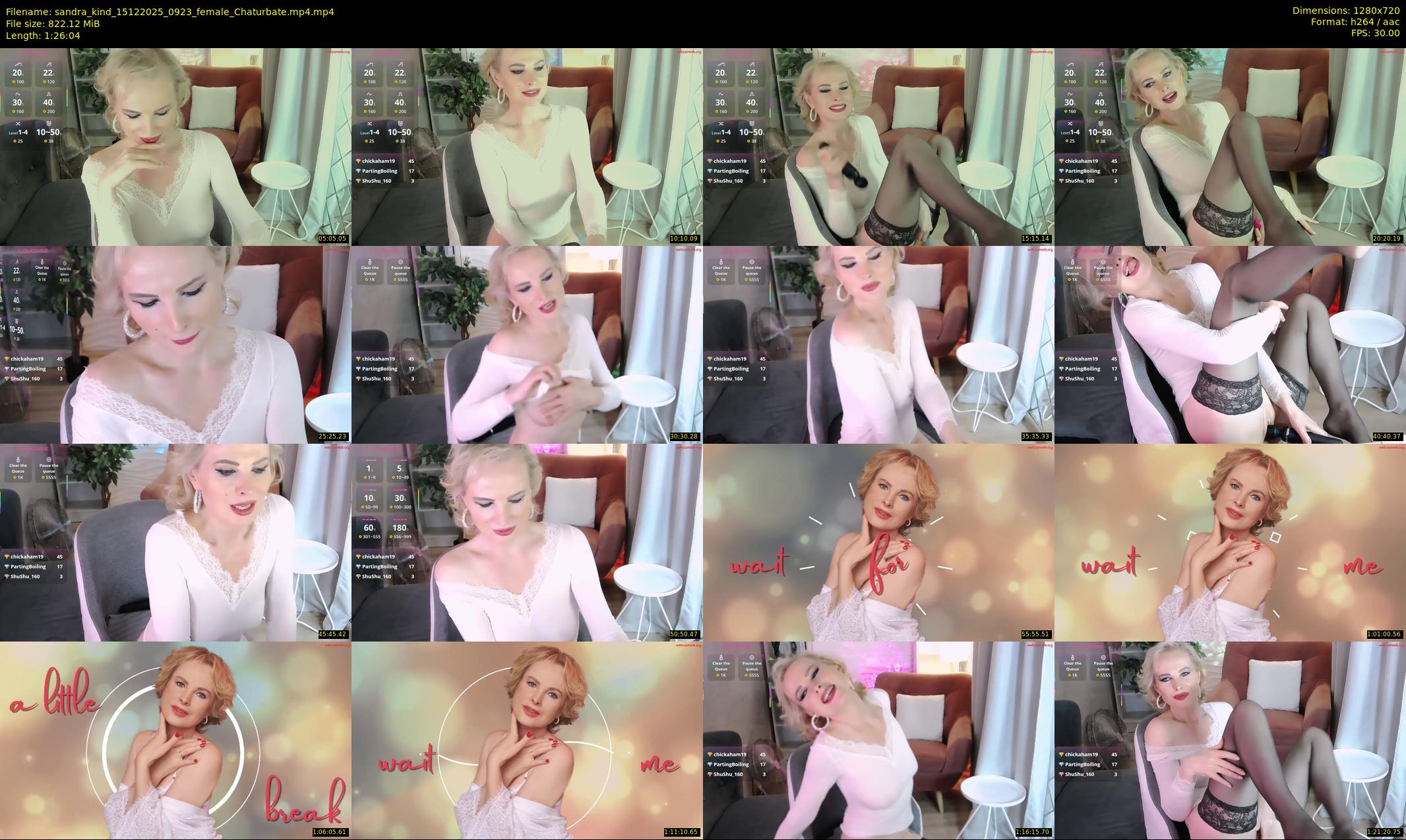 sandra_kind — 87 minute Chaturbate female cam show recording, 720p, Dec 15, 2025