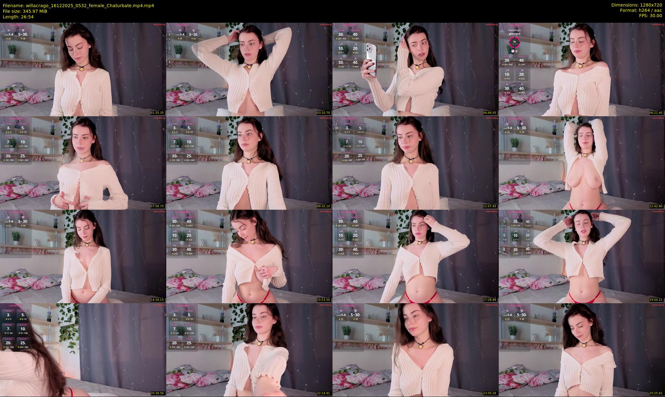 willacrago — 27 minute Chaturbate female cam show recording, 720p, Dec 16, 2025
