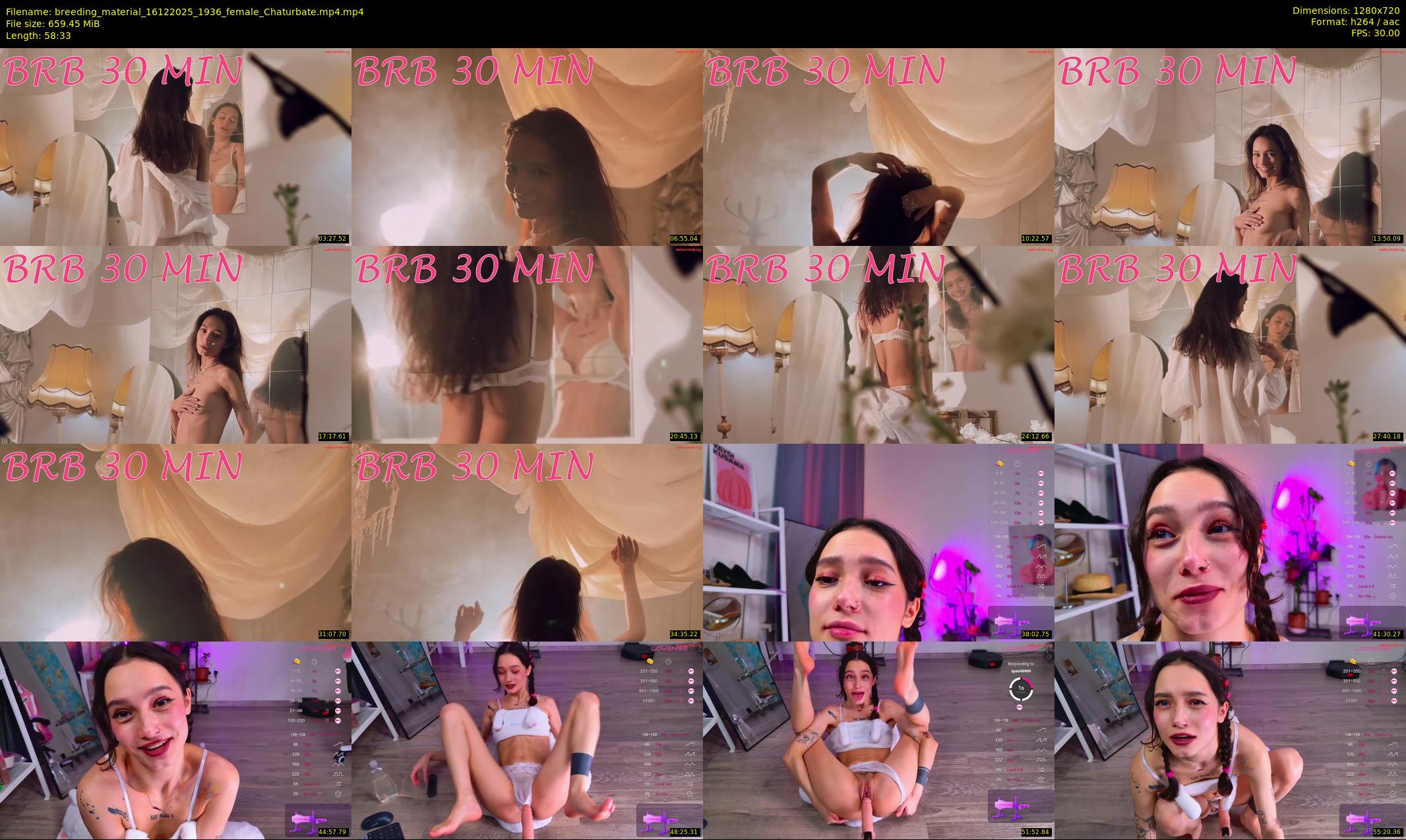 breeding_material — 59 minute Chaturbate female cam show recording, 720p, Dec 16, 2025