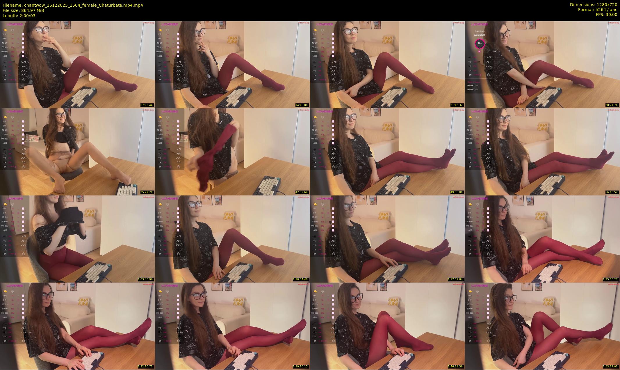 chantwow — 121 minute Chaturbate female cam show recording, 720p, Dec 16, 2025