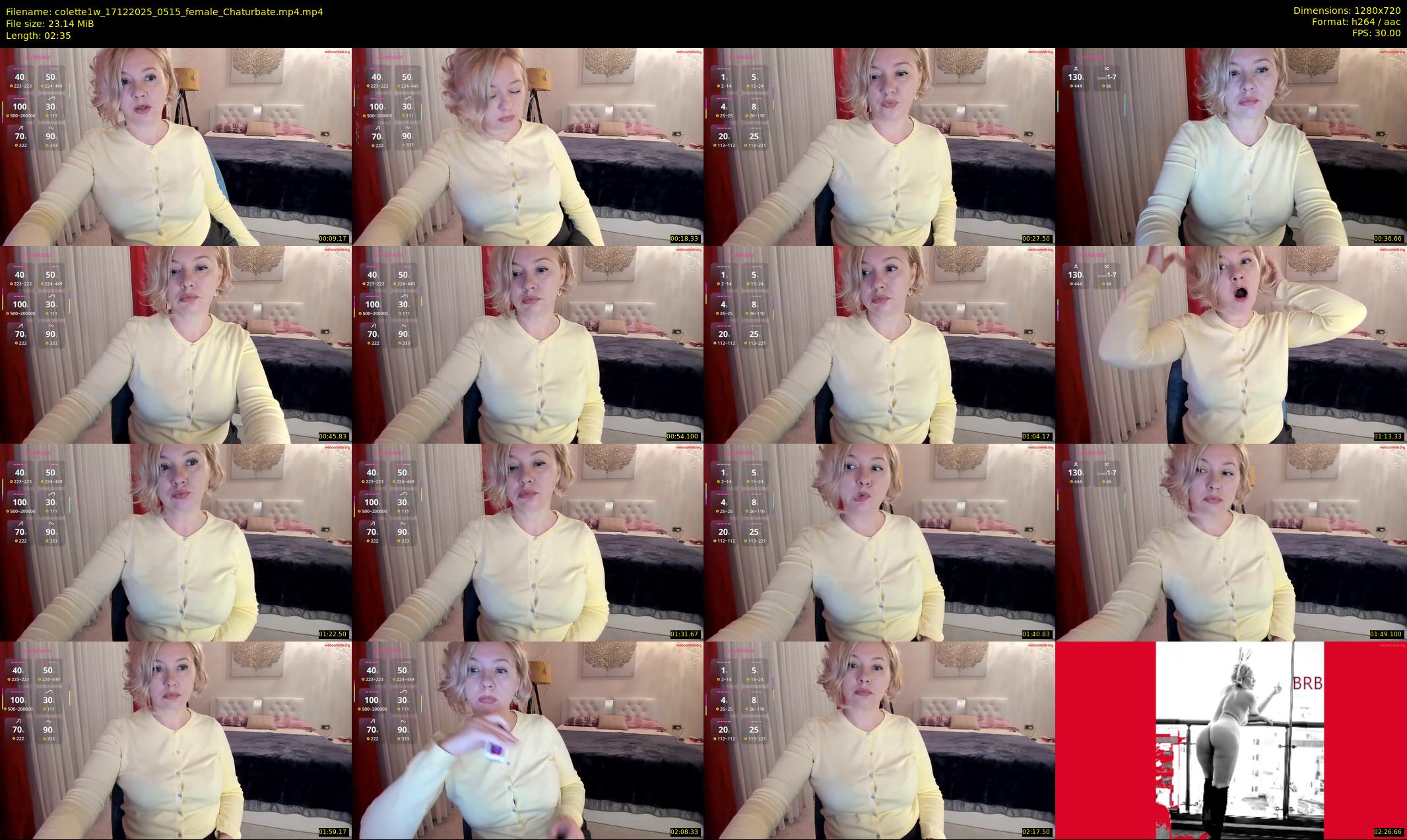 colette1w — 3 minute Chaturbate female cam show recording, 720p, Dec 17, 2025