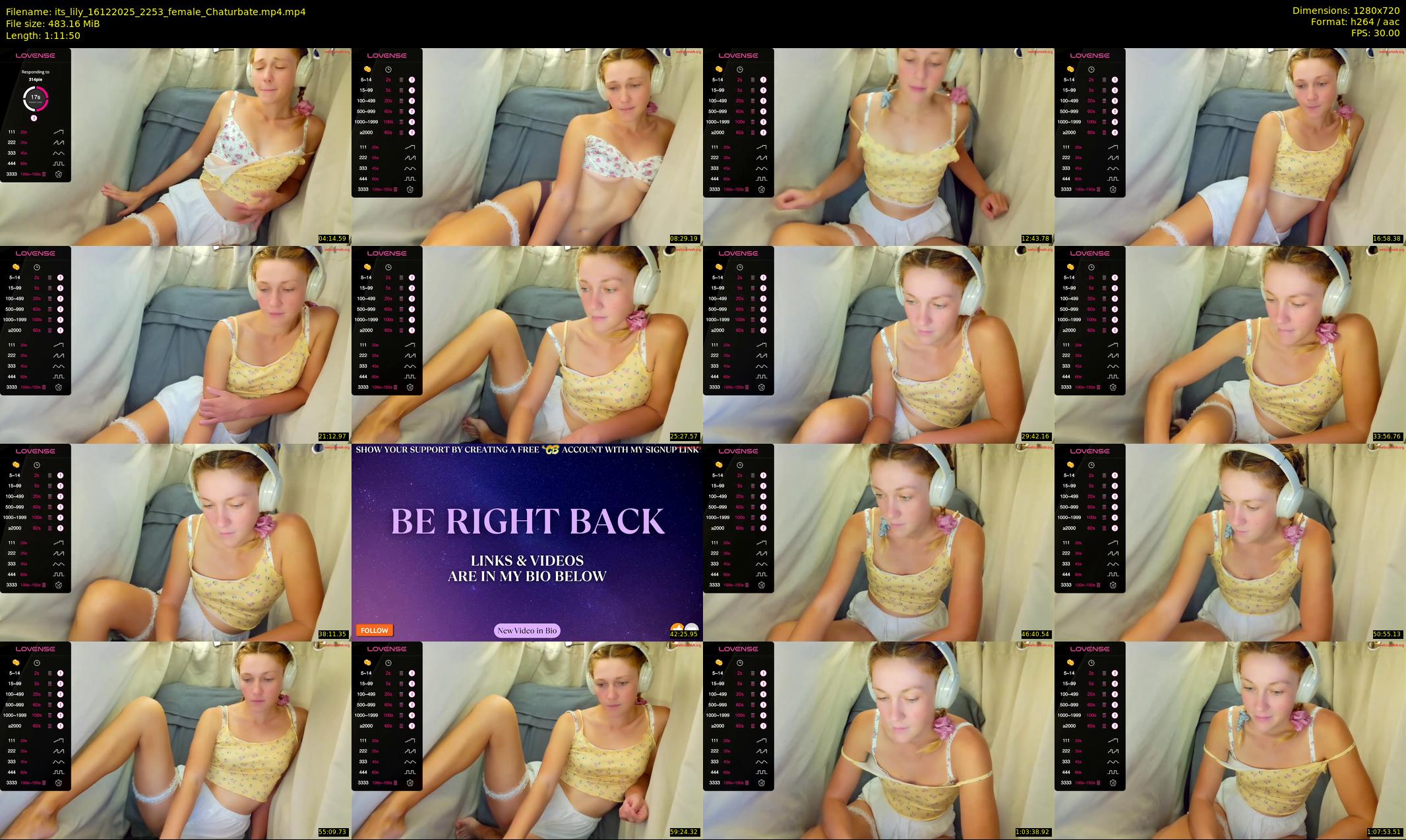 its_lily — 72 minute Chaturbate female cam show recording, 720p, Dec 16, 2025