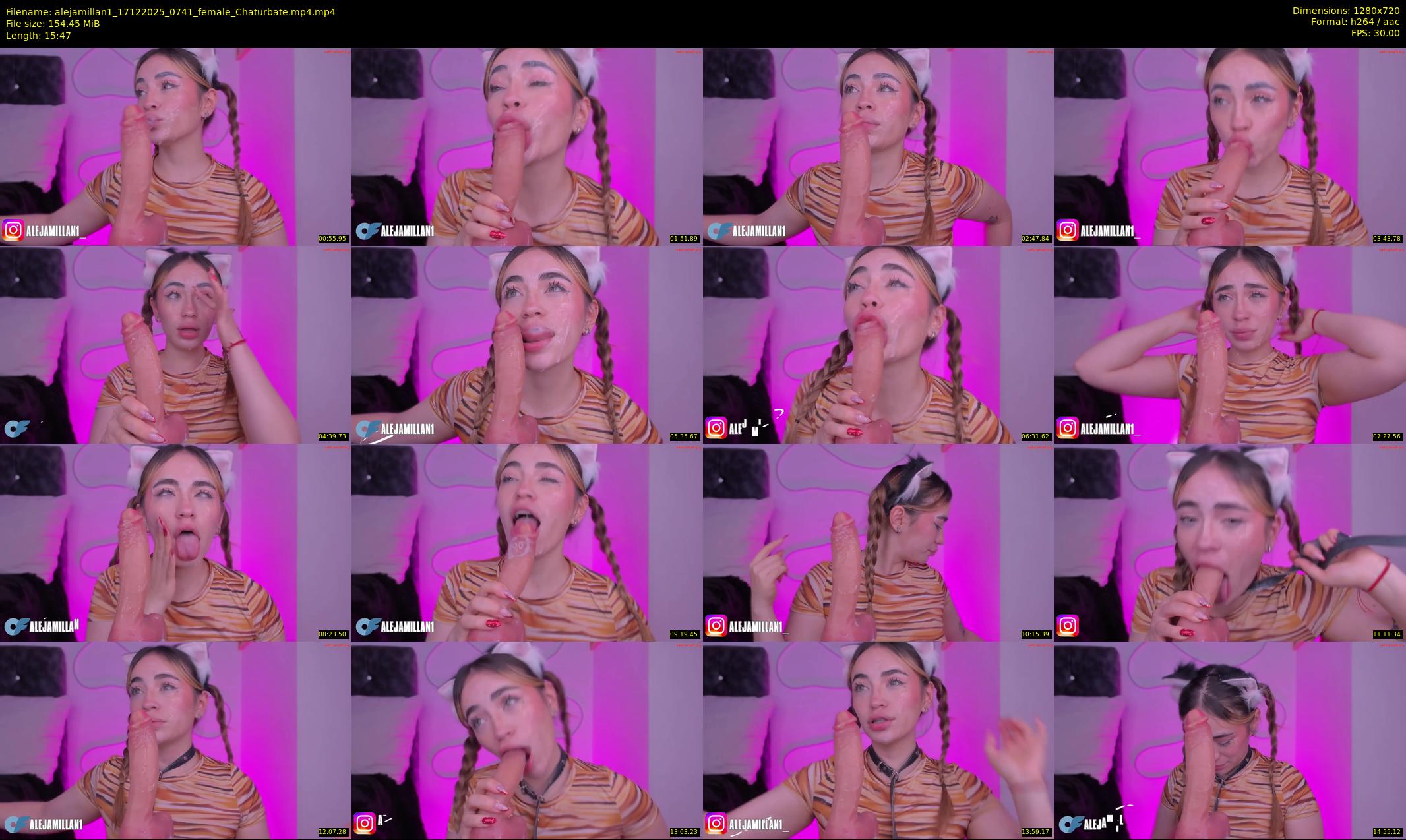 alejamillan1 — 16 minute Chaturbate female cam show recording, 720p, Dec 17, 2025