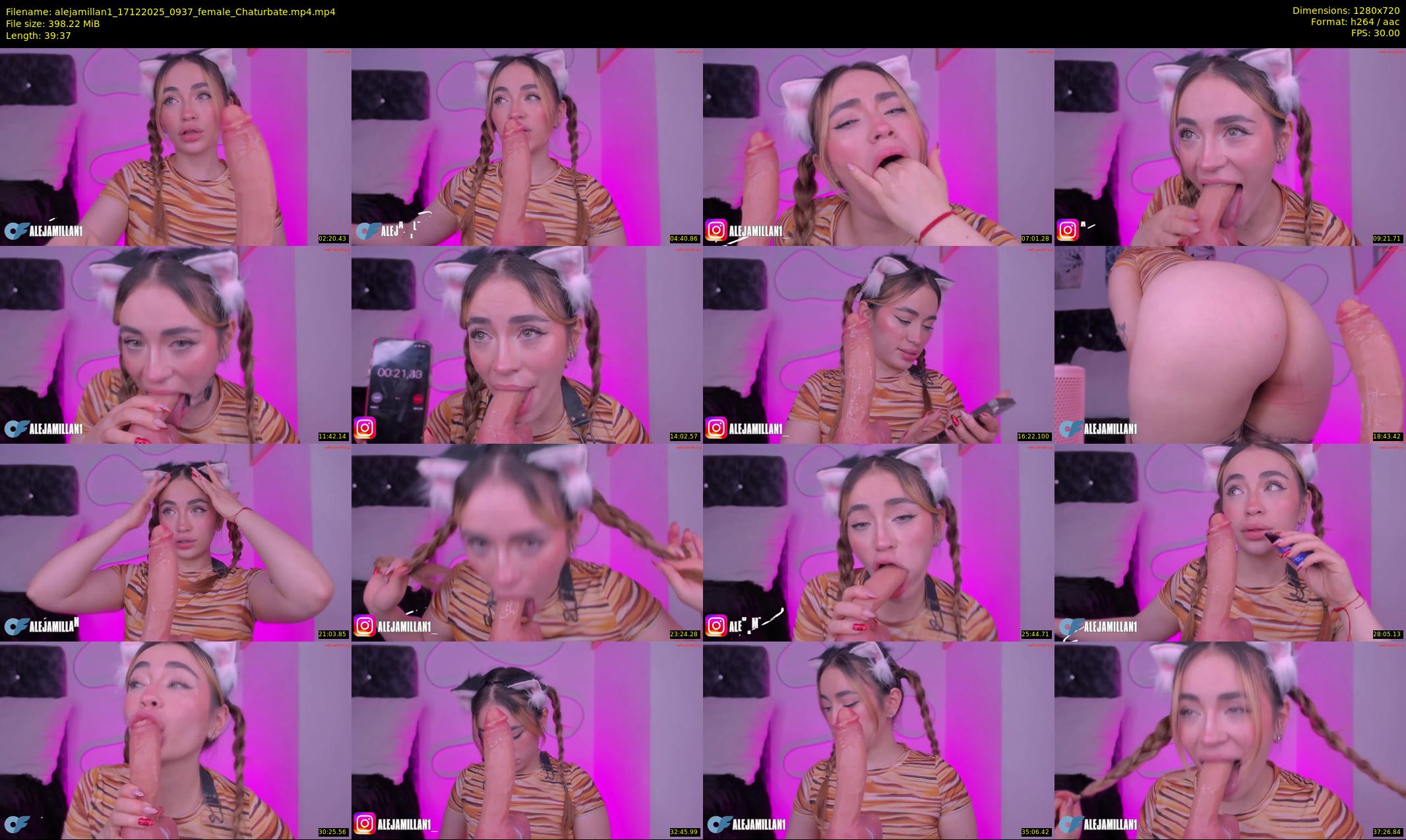alejamillan1 — 40 minute Chaturbate female cam show recording, 720p, Dec 17, 2025