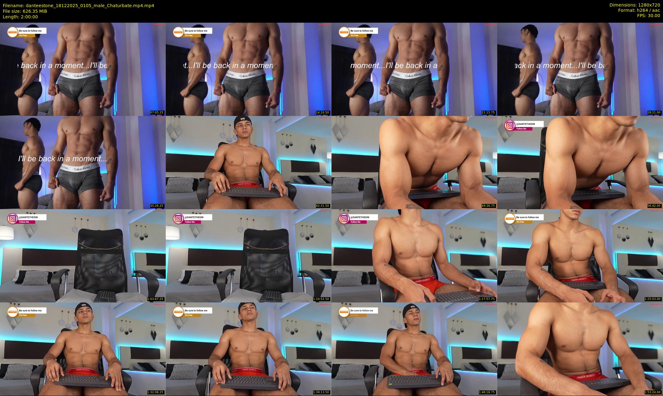 danteestone — 120 minute Chaturbate male cam show recording, 720p, Dec 18, 2025