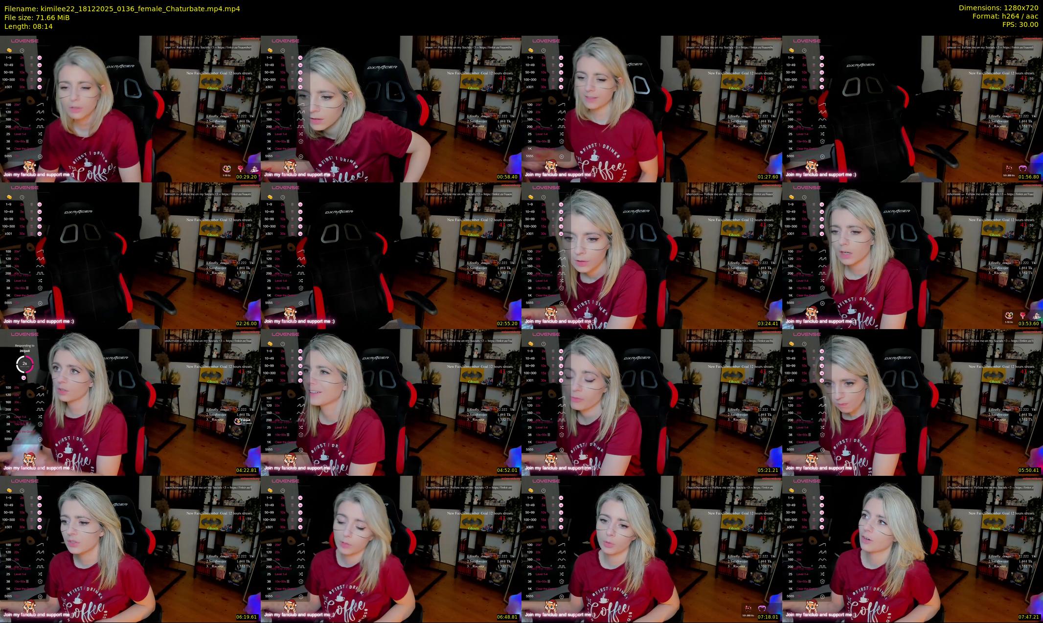 kimilee22 — 9 minute Chaturbate female cam show recording, 720p, Dec 18, 2025