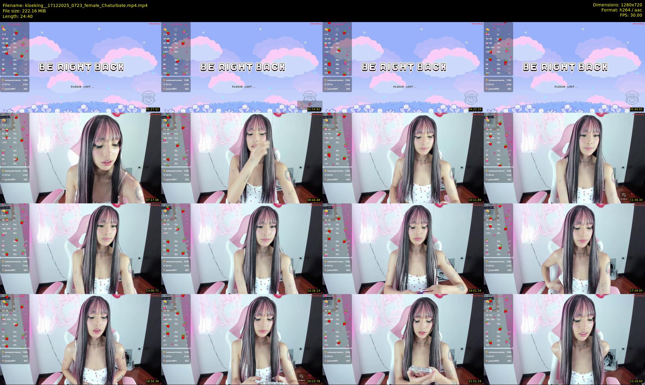 kloeking_ — 25 minute Chaturbate female cam show recording, 720p, Dec 17, 2025