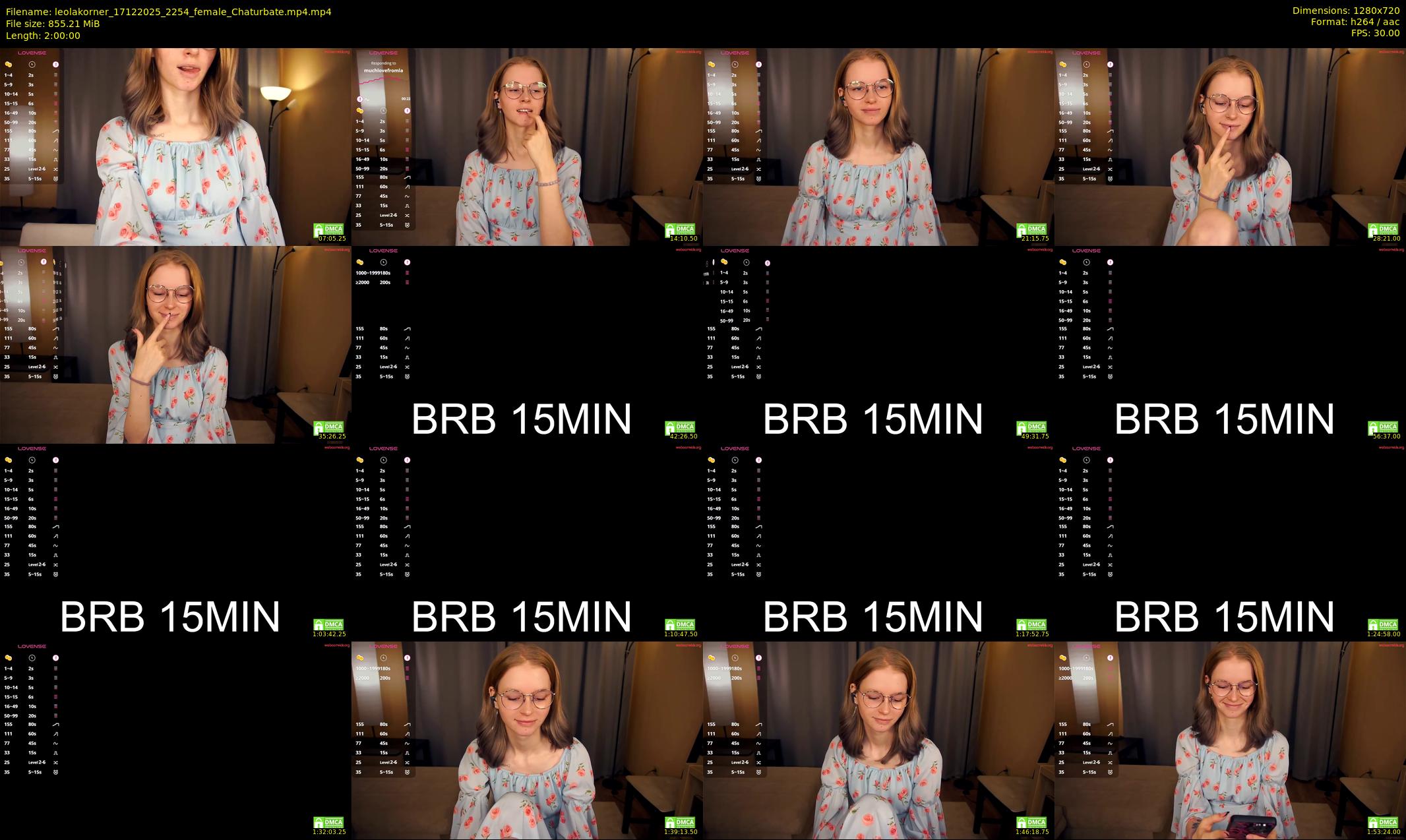 leolakorner — 120 minute Chaturbate female cam show recording, 720p, Dec 17, 2025