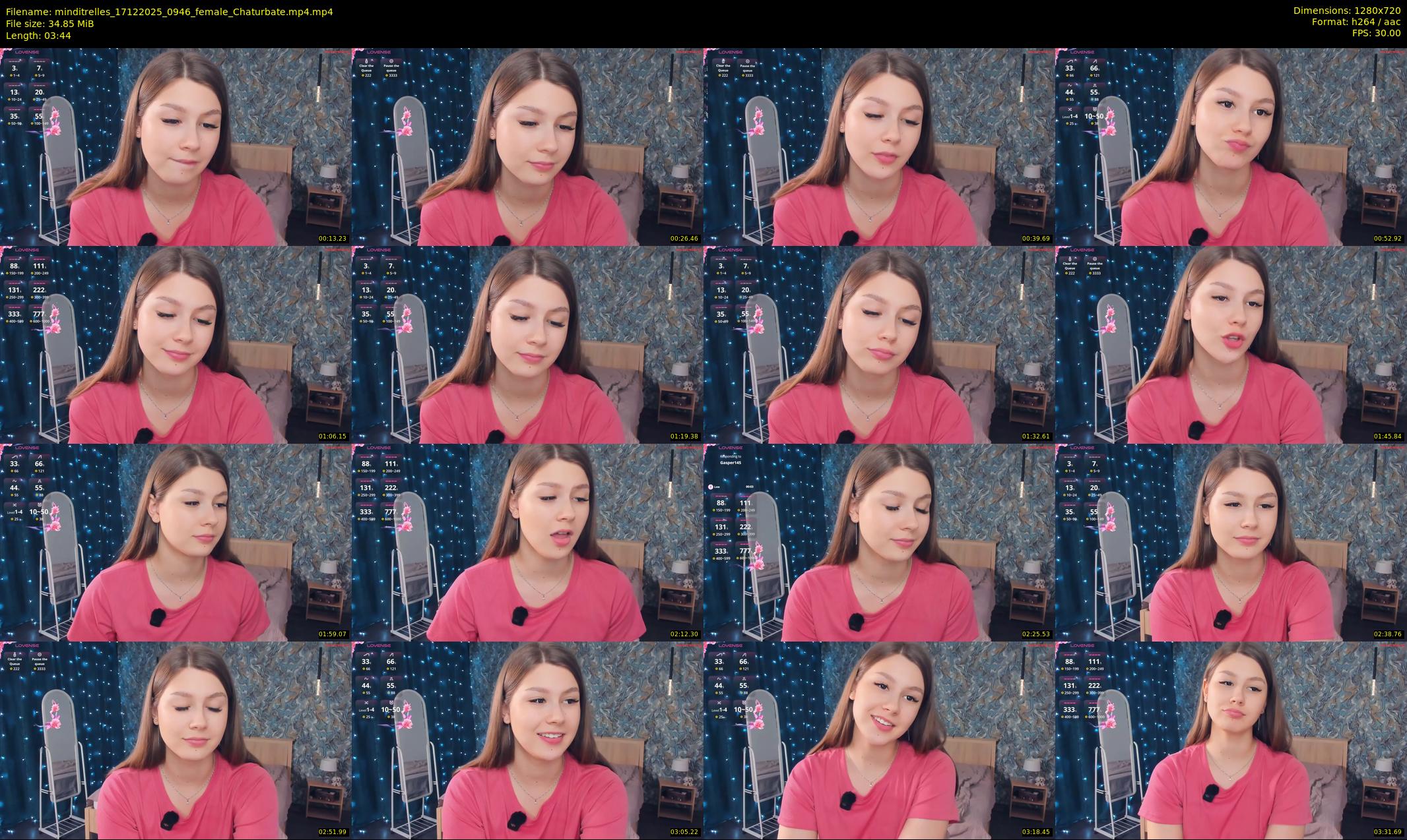 minditrelles — 4 minute Chaturbate female cam show recording, 720p, Dec 17, 2025