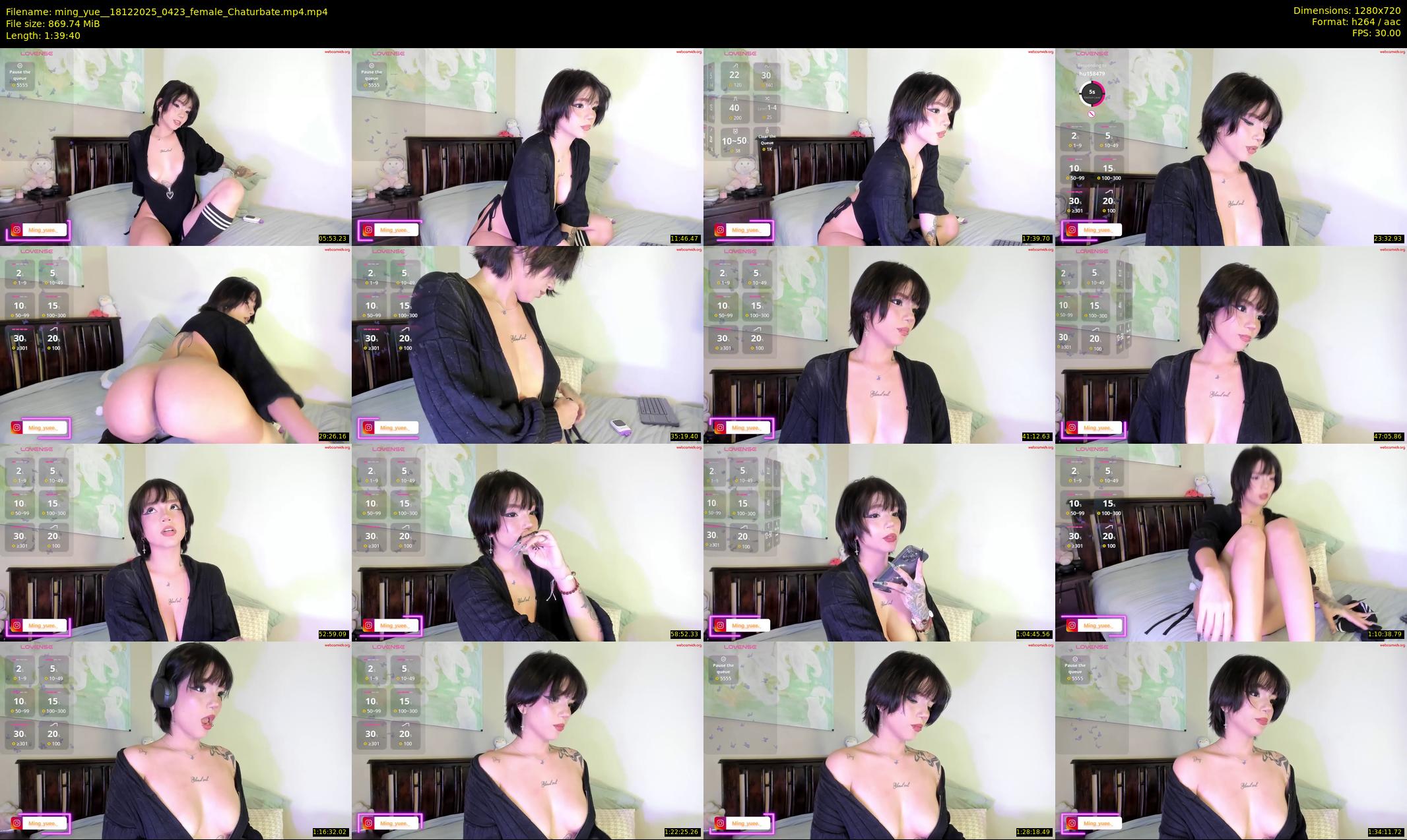 ming_yue_ — 100 minute Chaturbate female cam show recording, 720p, Dec 18, 2025