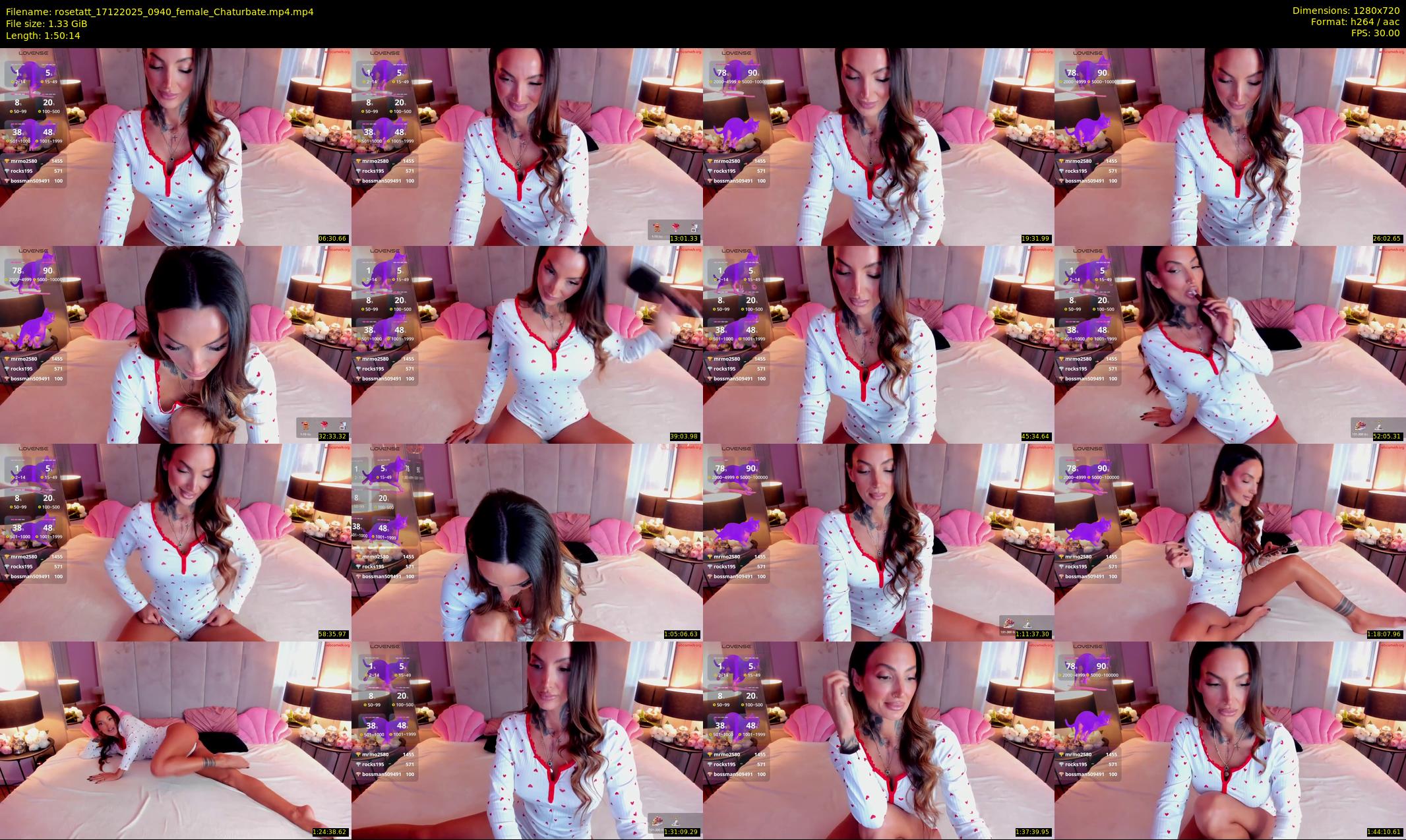 rosetatt — 111 minute Chaturbate female cam show recording, 720p, Dec 17, 2025