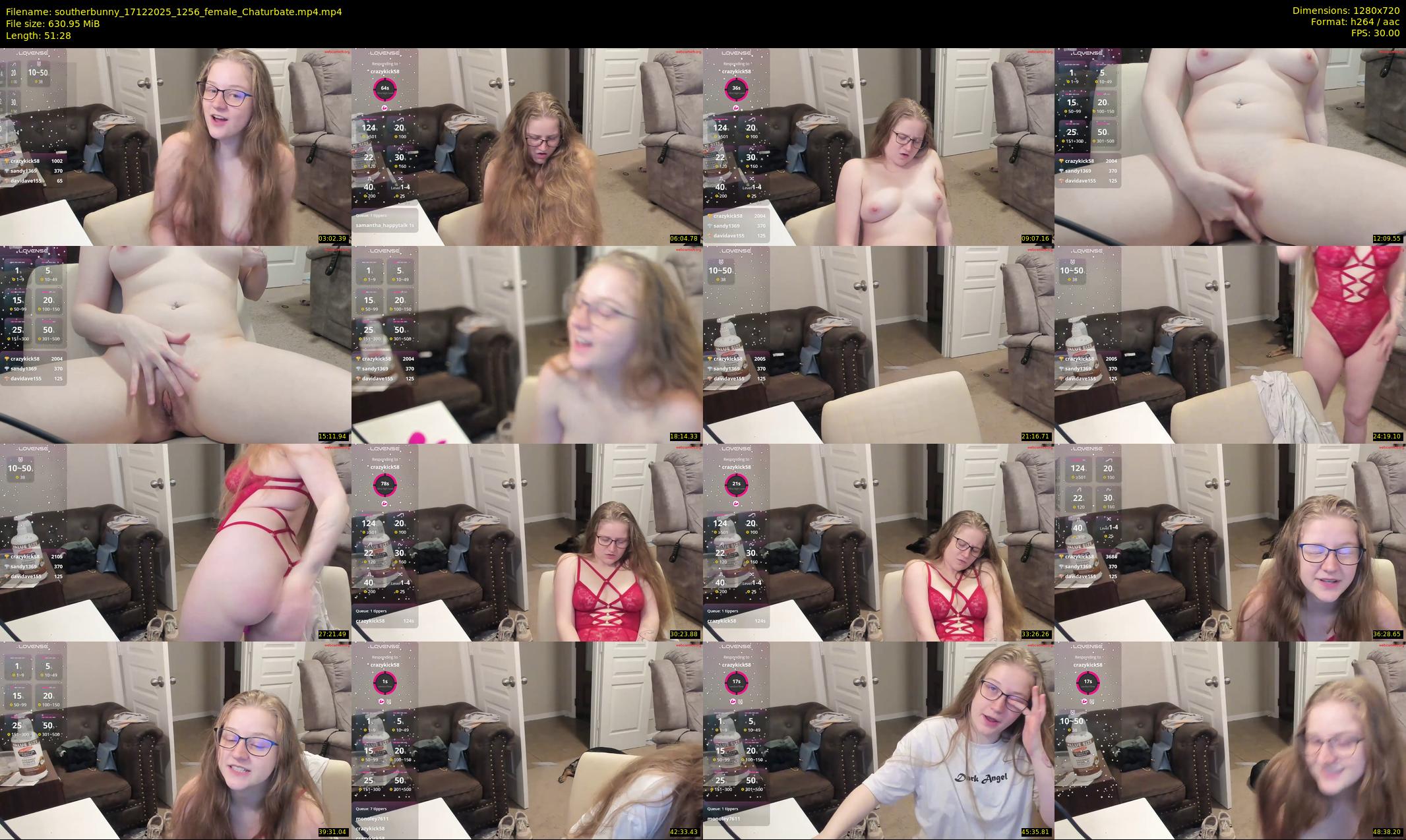 southerbunny — 52 minute Chaturbate female cam show recording, 720p, Dec 17, 2025