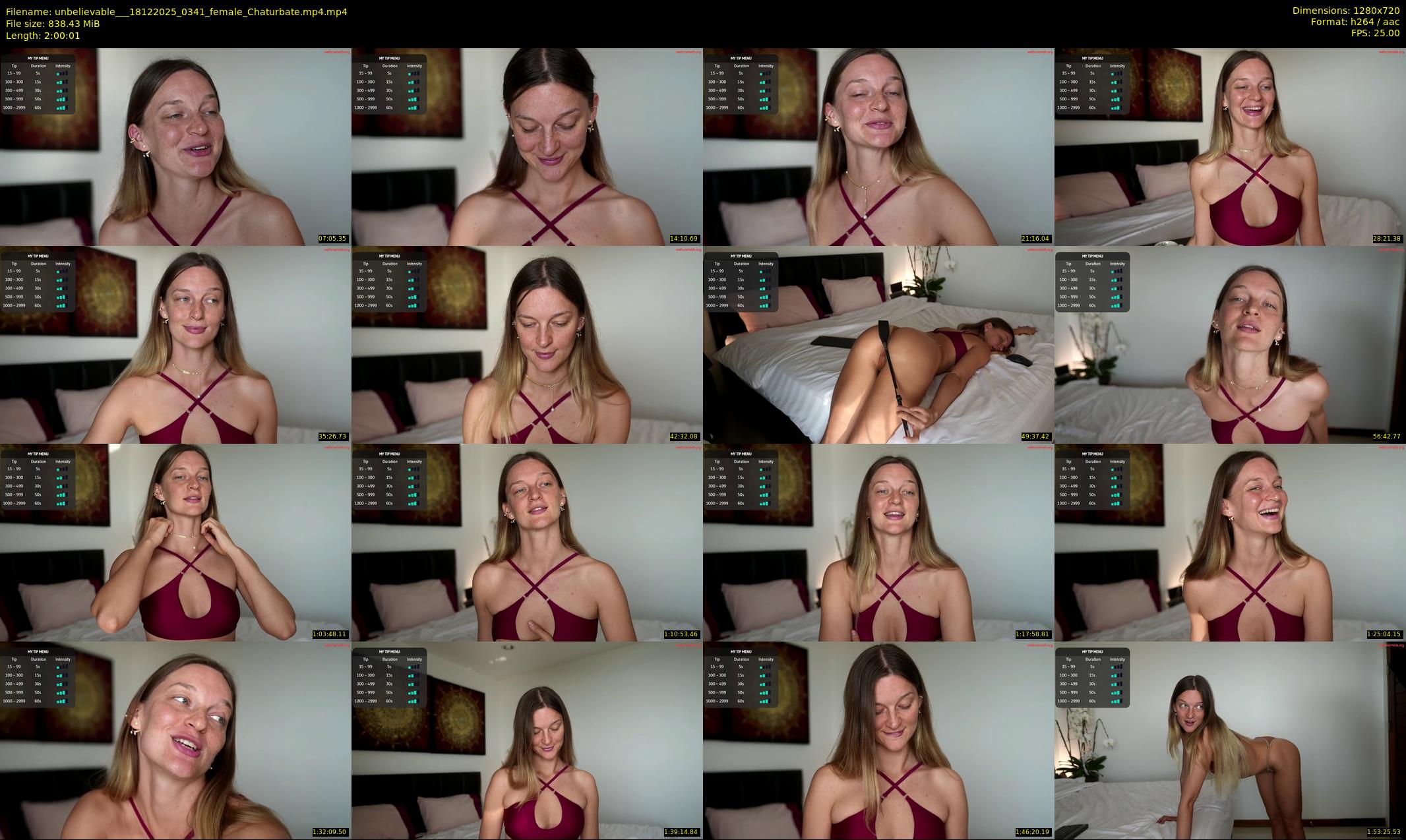unbelievable__ — 121 minute Chaturbate female cam show recording, 720p, Dec 18, 2025