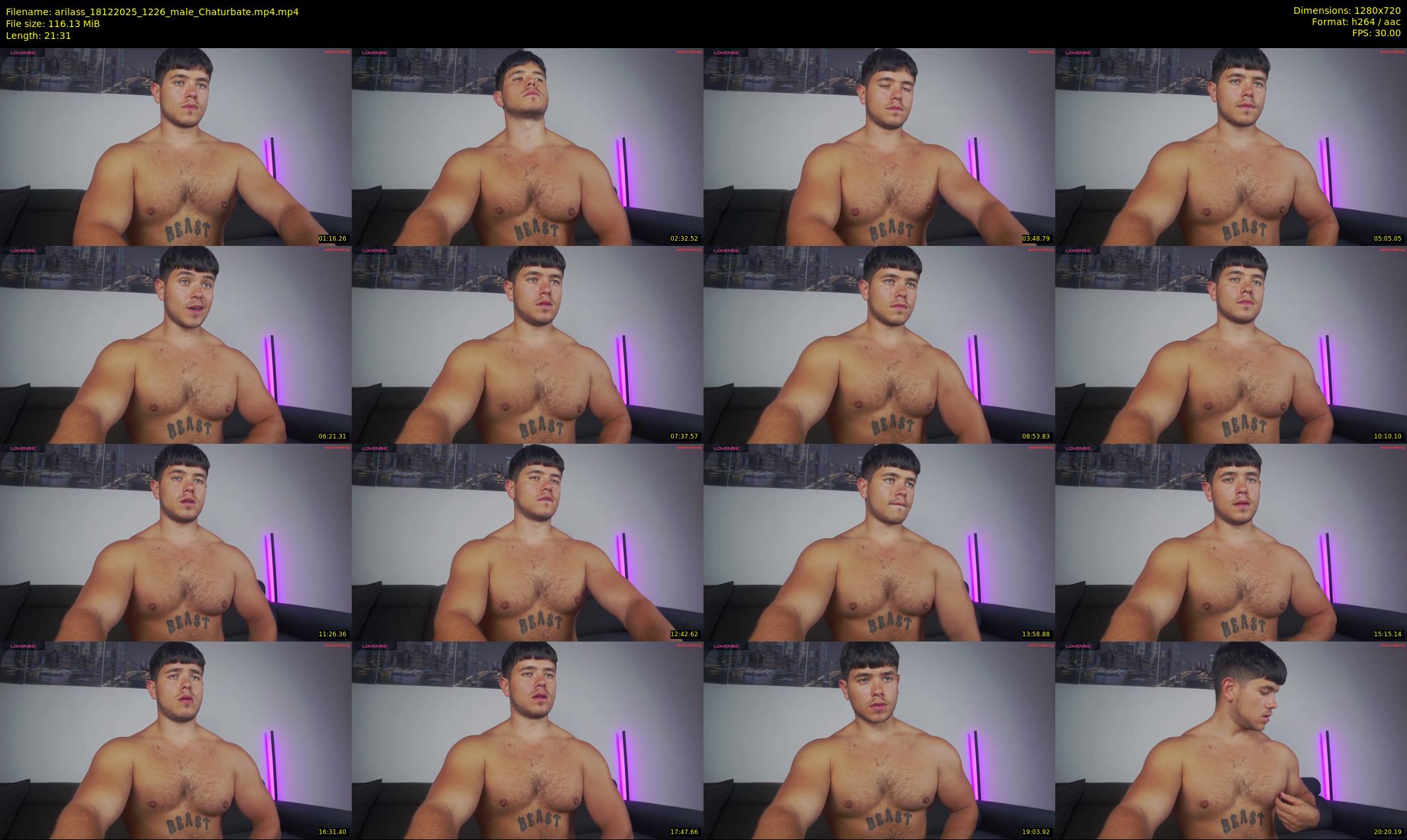 arilass — 22 minute Chaturbate male cam show recording, 720p, Dec 18, 2025