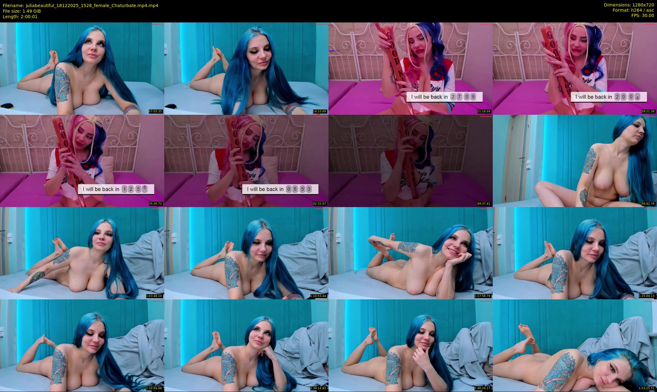 juliabeautiful — 121 minute Chaturbate female cam show recording, 720p, Dec 18, 2025