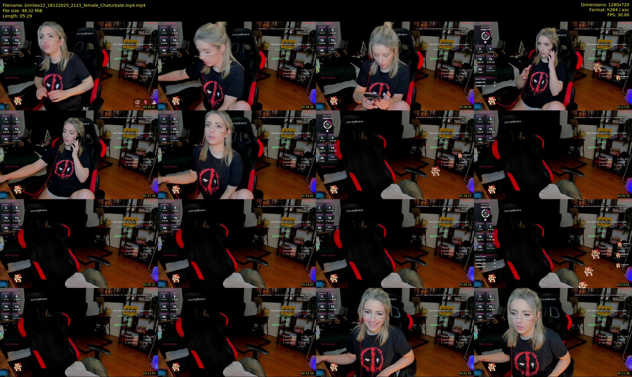 kimilee22 — 6 minute Chaturbate female cam show recording, 720p, Dec 18, 2025