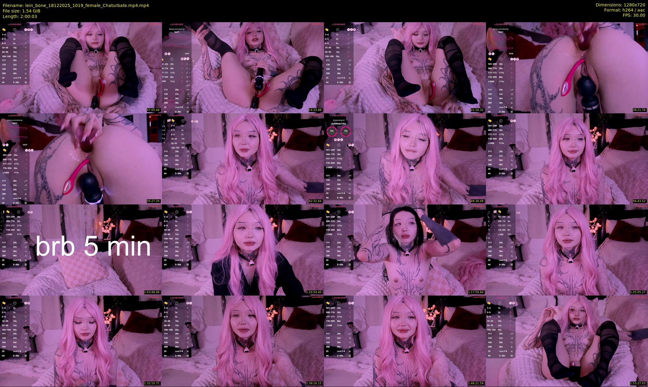 lein_bone — 121 minute Chaturbate female cam show recording, 720p, Dec 18, 2025