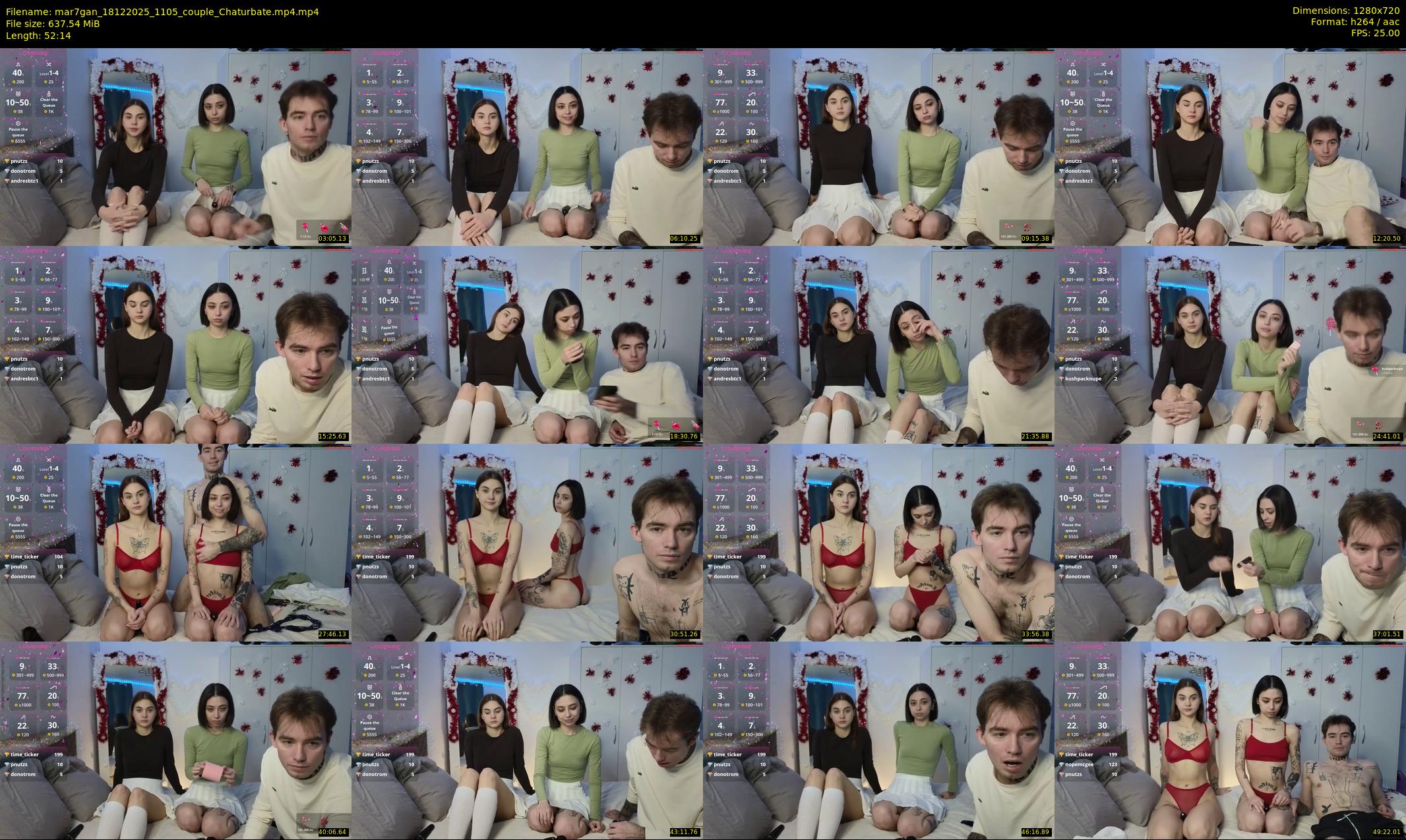mar7gan — 53 minute Chaturbate couple cam show recording, 720p, Dec 18, 2025