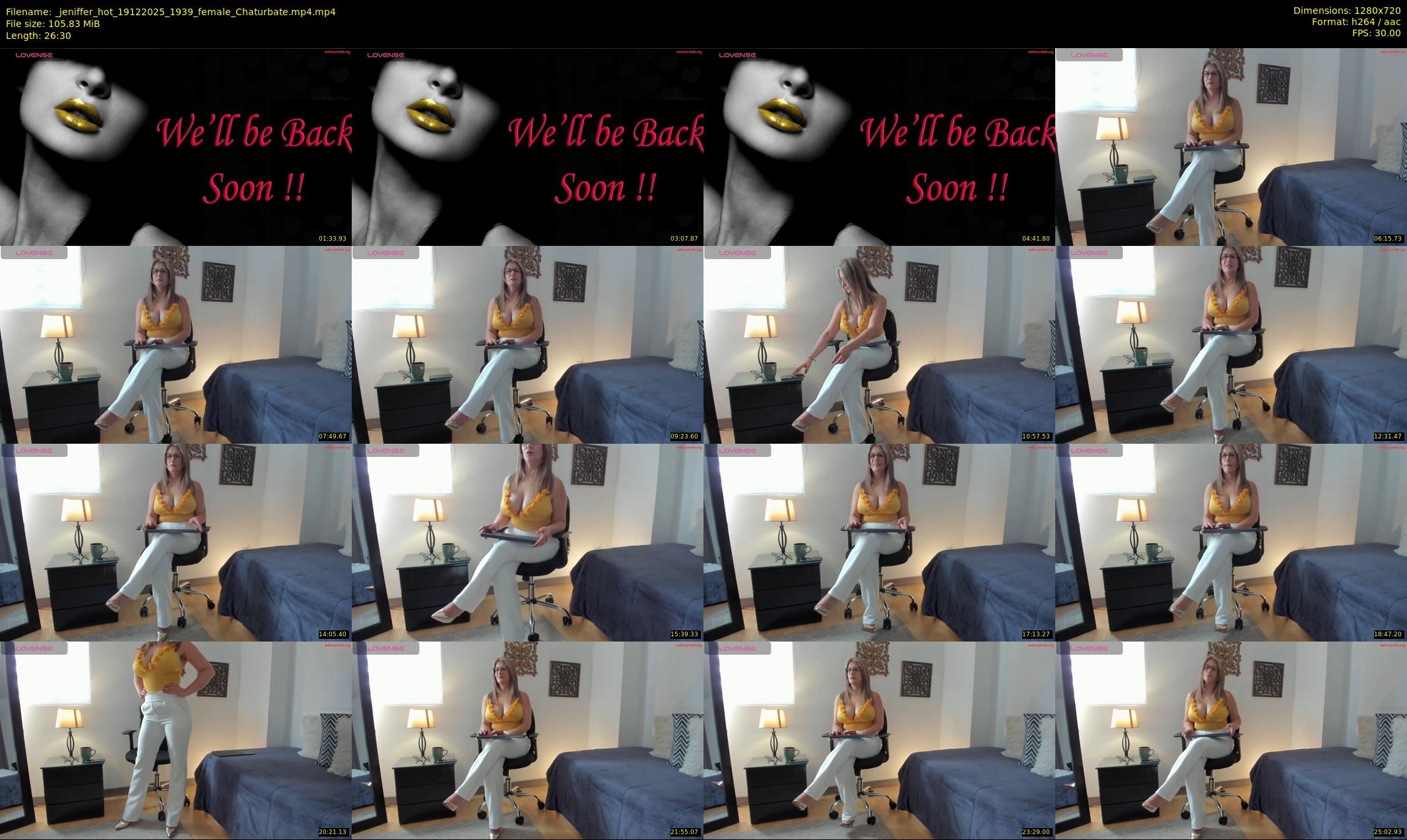 _jeniffer_hot — 27 minute Chaturbate female cam show recording, 720p, Dec 19, 2025