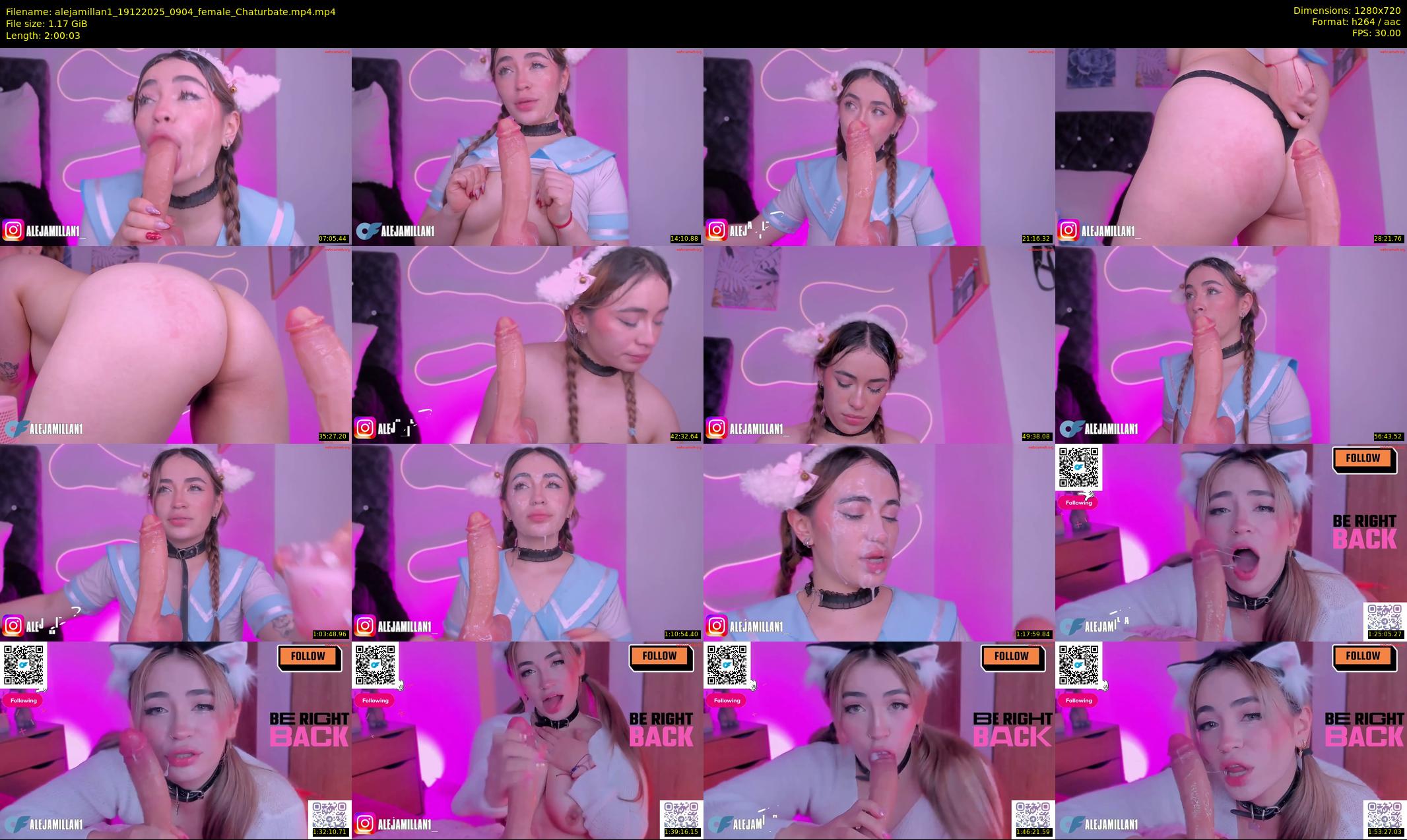 alejamillan1 — 121 minute Chaturbate female cam show recording, 720p, Dec 19, 2025
