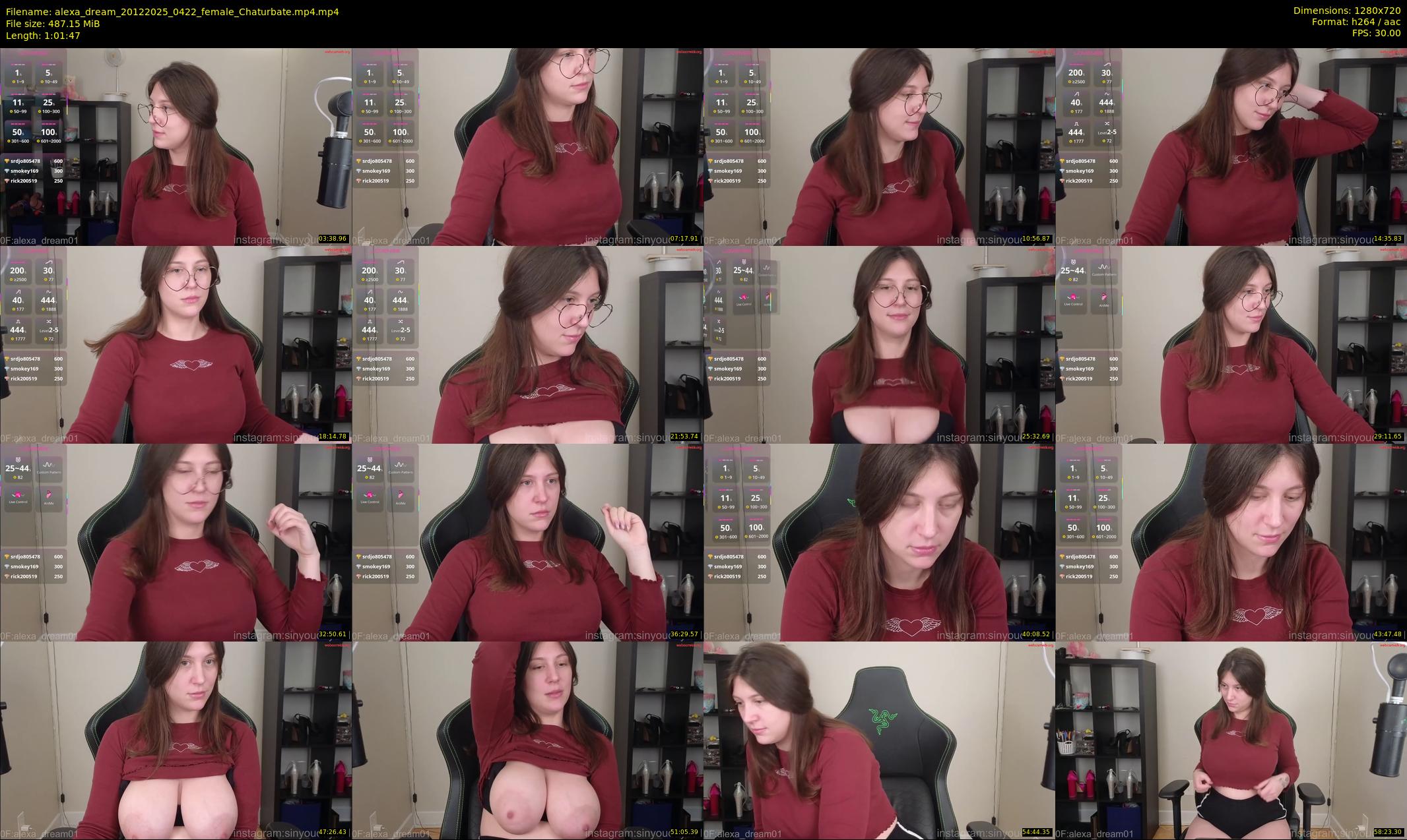alexa_dream — 62 minute Chaturbate female cam show recording, 720p, Dec 20, 2025
