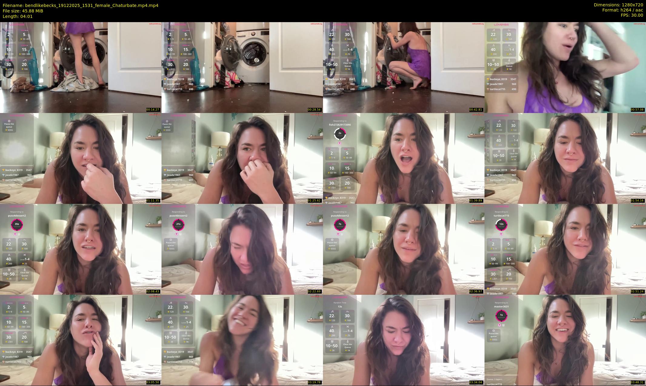 bendlikebecks — 5 minute Chaturbate female cam show recording, 720p, Dec 19, 2025