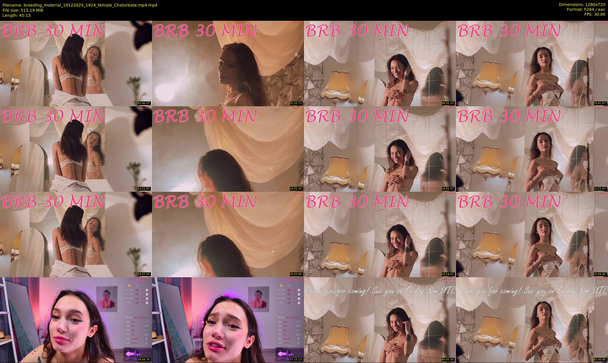 breeding_material — 46 minute Chaturbate female cam show recording, 720p, Dec 19, 2025