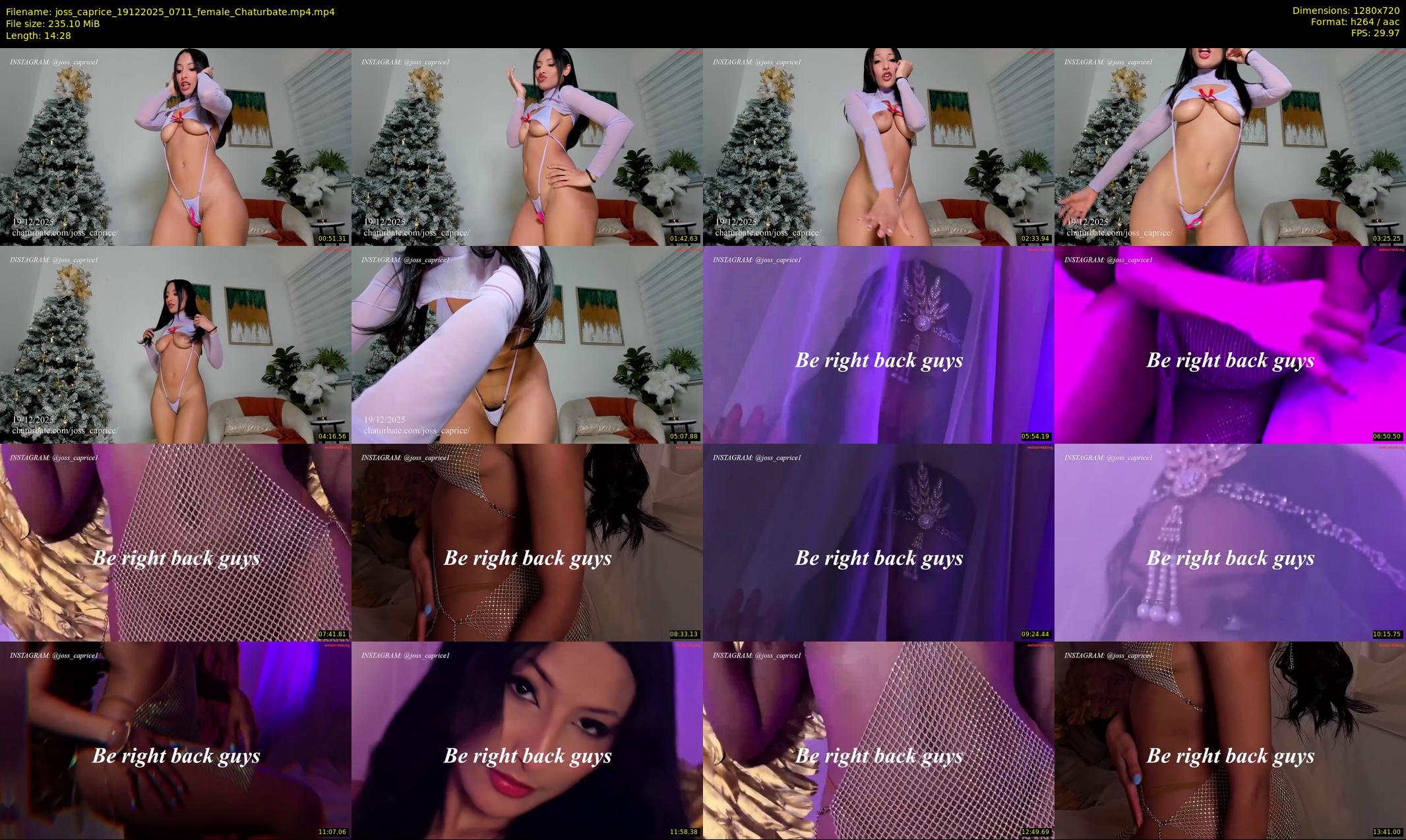 joss_caprice — 15 minute Chaturbate female cam show recording, 720p, Dec 19, 2025