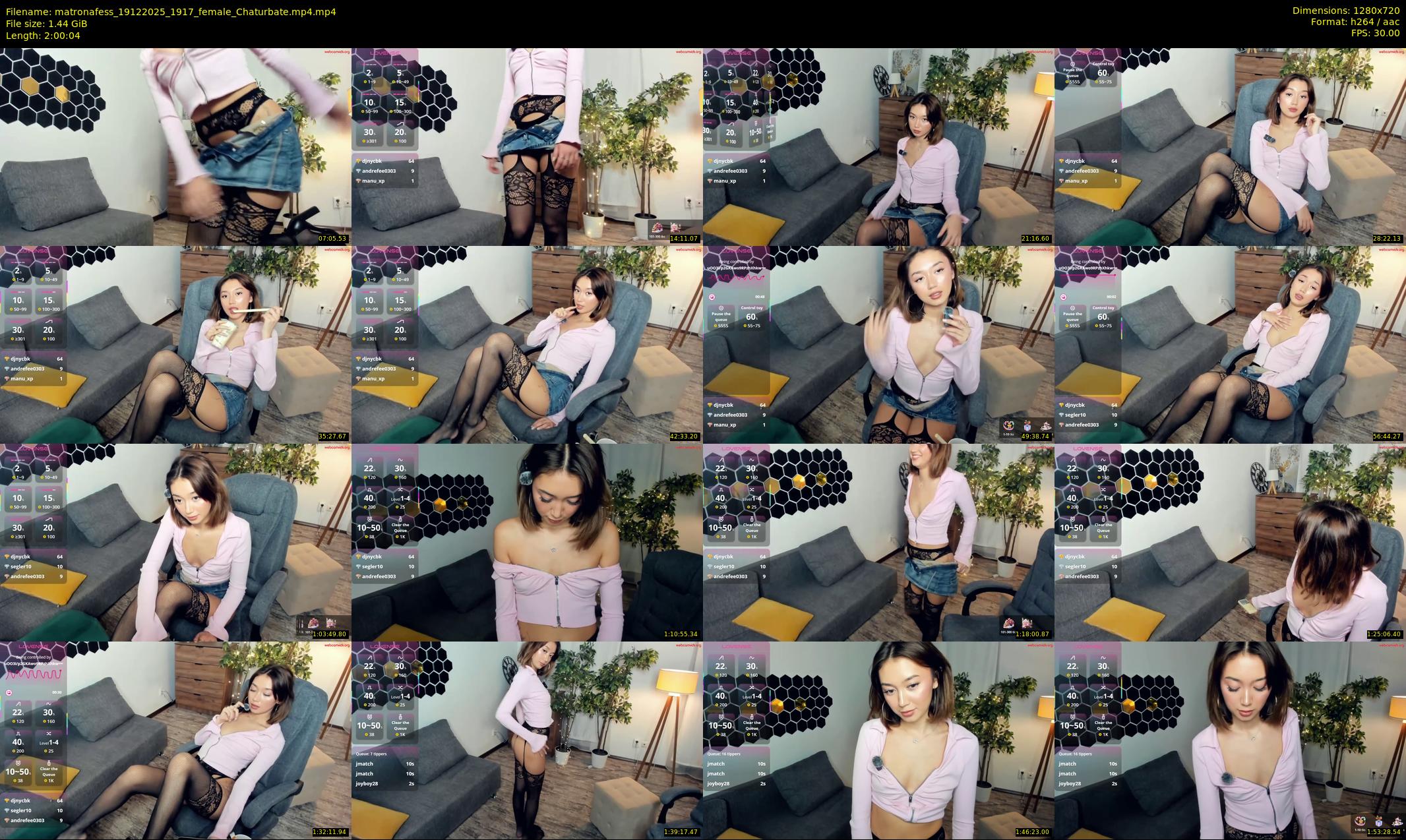 matronafess — 121 minute Chaturbate female cam show recording, 720p, Dec 19, 2025