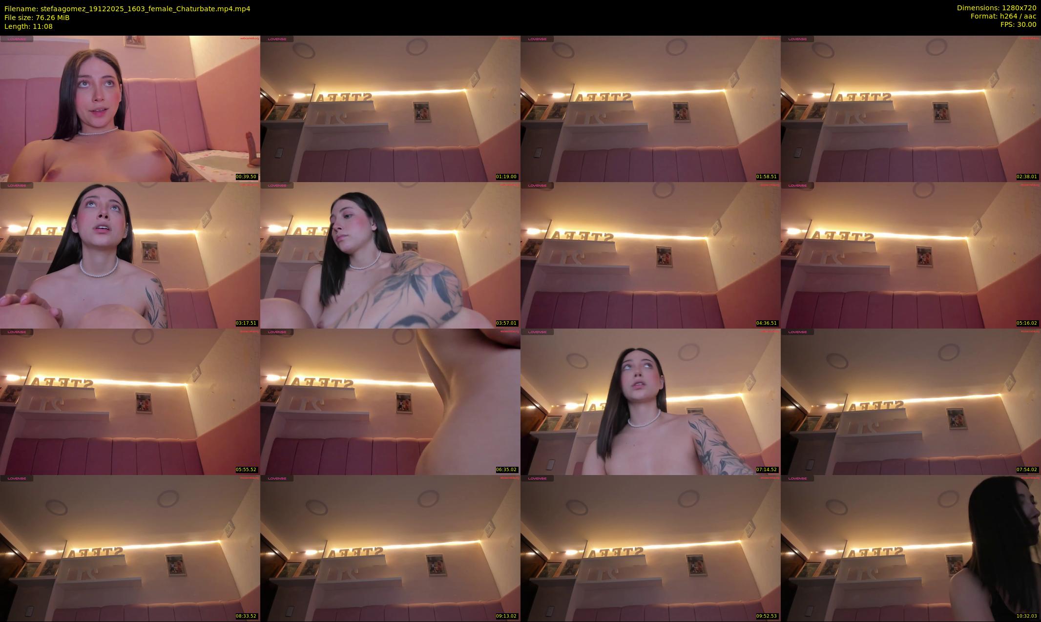 stefaagomez — 12 minute Chaturbate female cam show recording, 720p, Dec 19, 2025