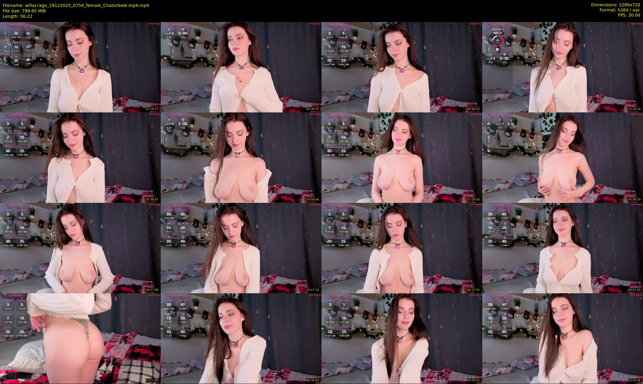 willacrago — 57 minute Chaturbate female cam show recording, 720p, Dec 19, 2025