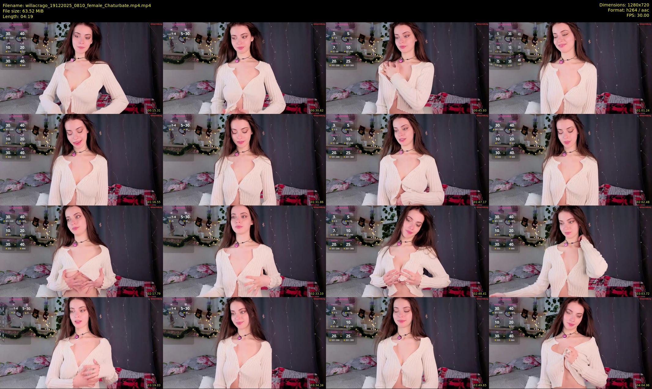 willacrago — 5 minute Chaturbate female cam show recording, 720p, Dec 19, 2025
