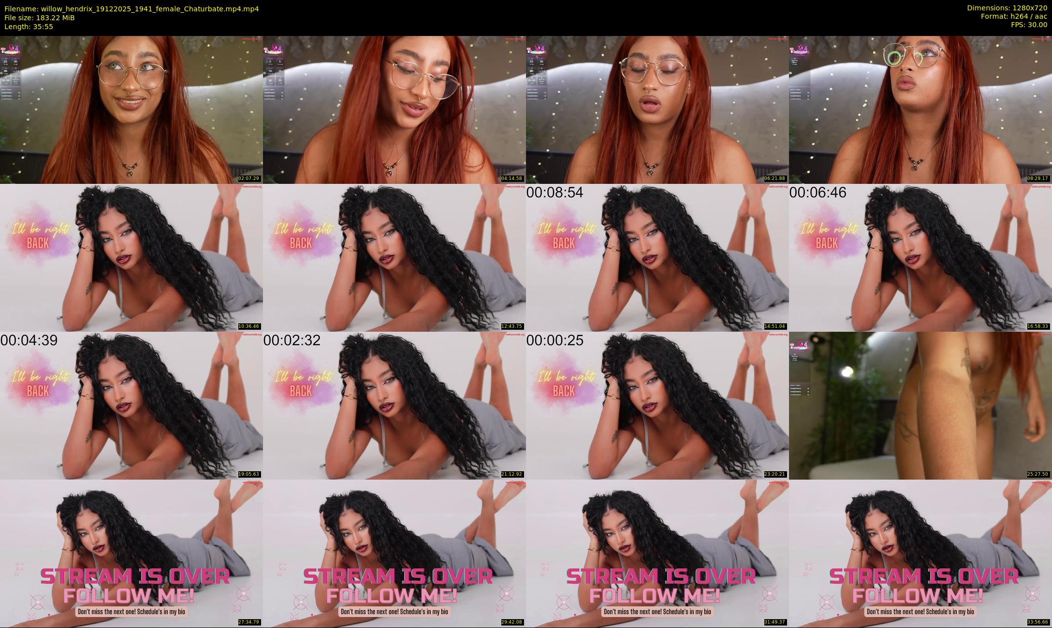 willow_hendrix — 36 minute Chaturbate female cam show recording, 720p, Dec 19, 2025