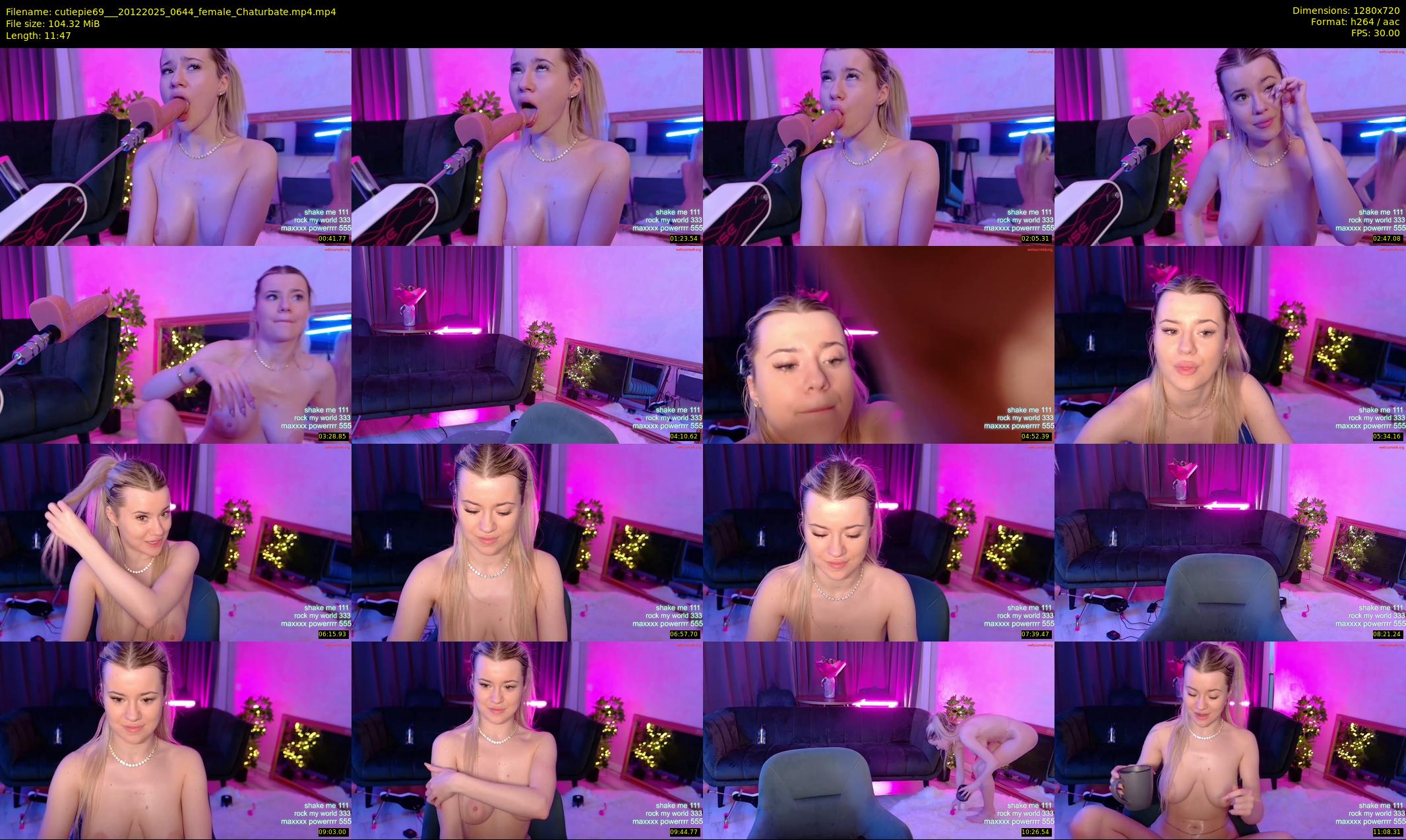 cutiepie69__ — 12 minute Chaturbate female cam show recording, 720p, Dec 20, 2025