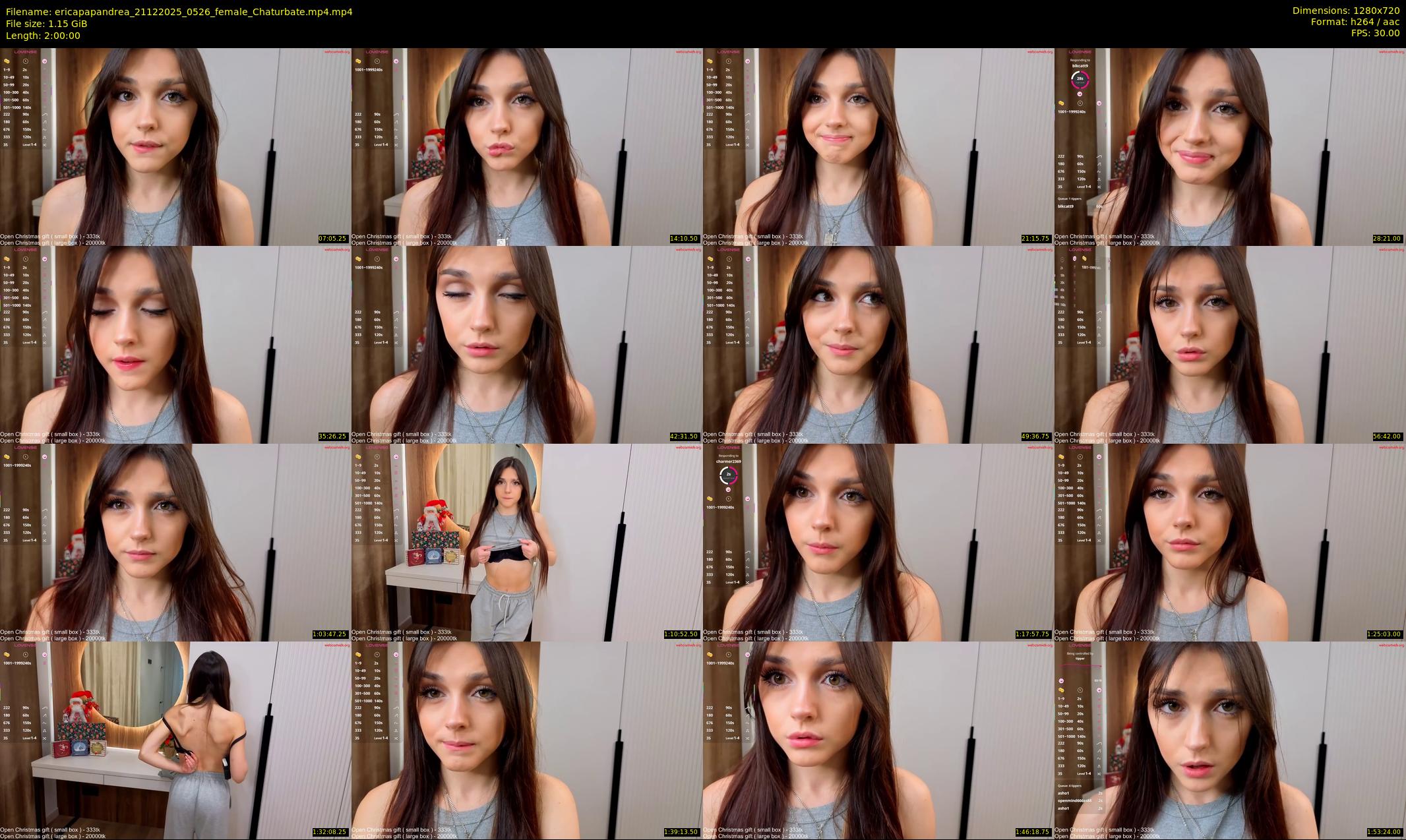 ericapapandrea — 120 minute Chaturbate female cam show recording, 720p, Dec 21, 2025