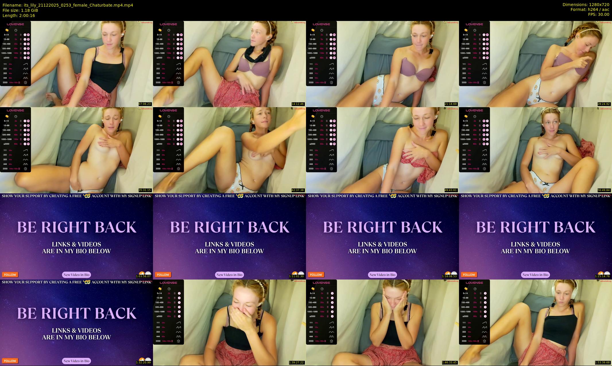 its_lily — 121 minute Chaturbate female cam show recording, 720p, Dec 21, 2025