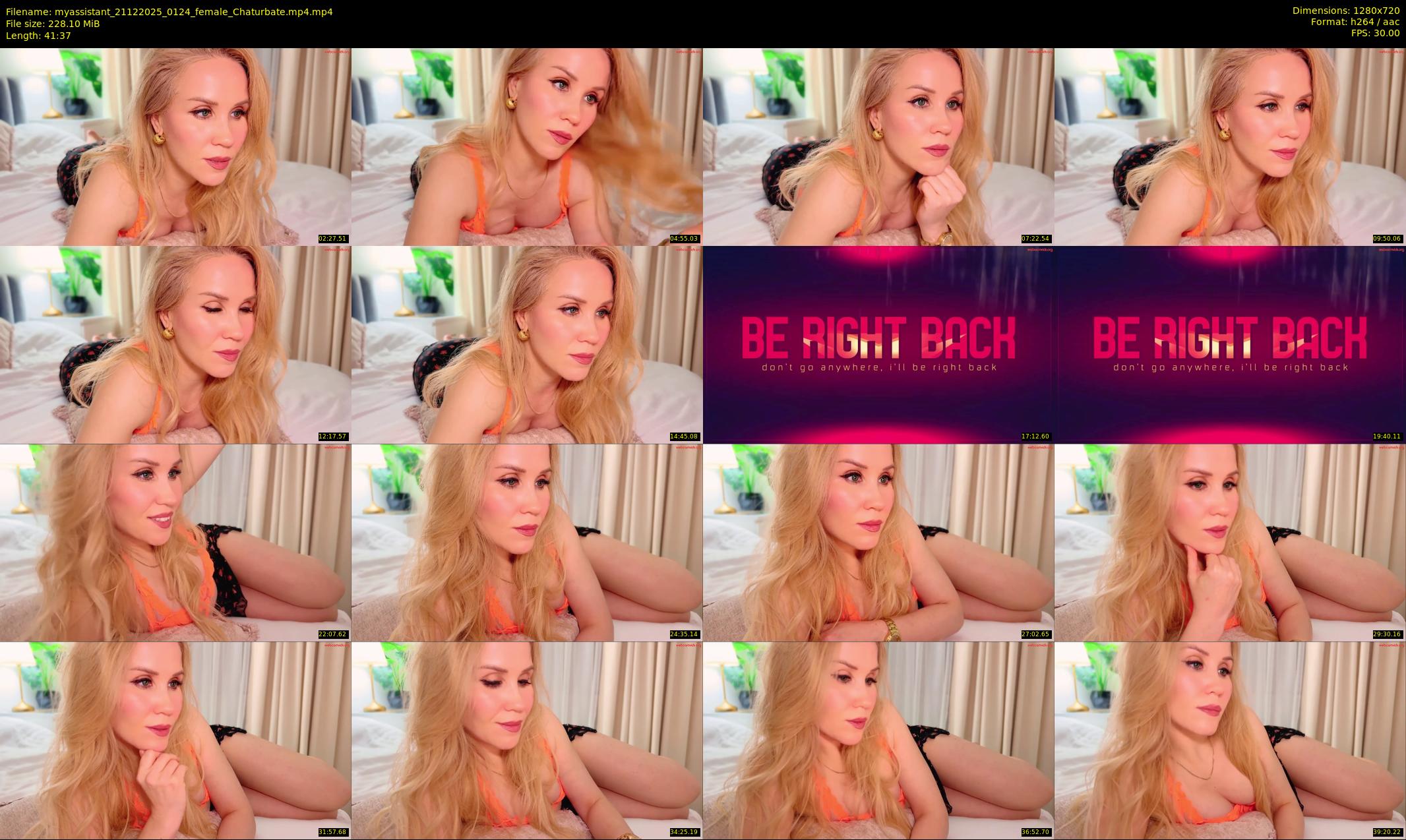 myassistant — 42 minute Chaturbate female cam show recording, 720p, Dec 21, 2025