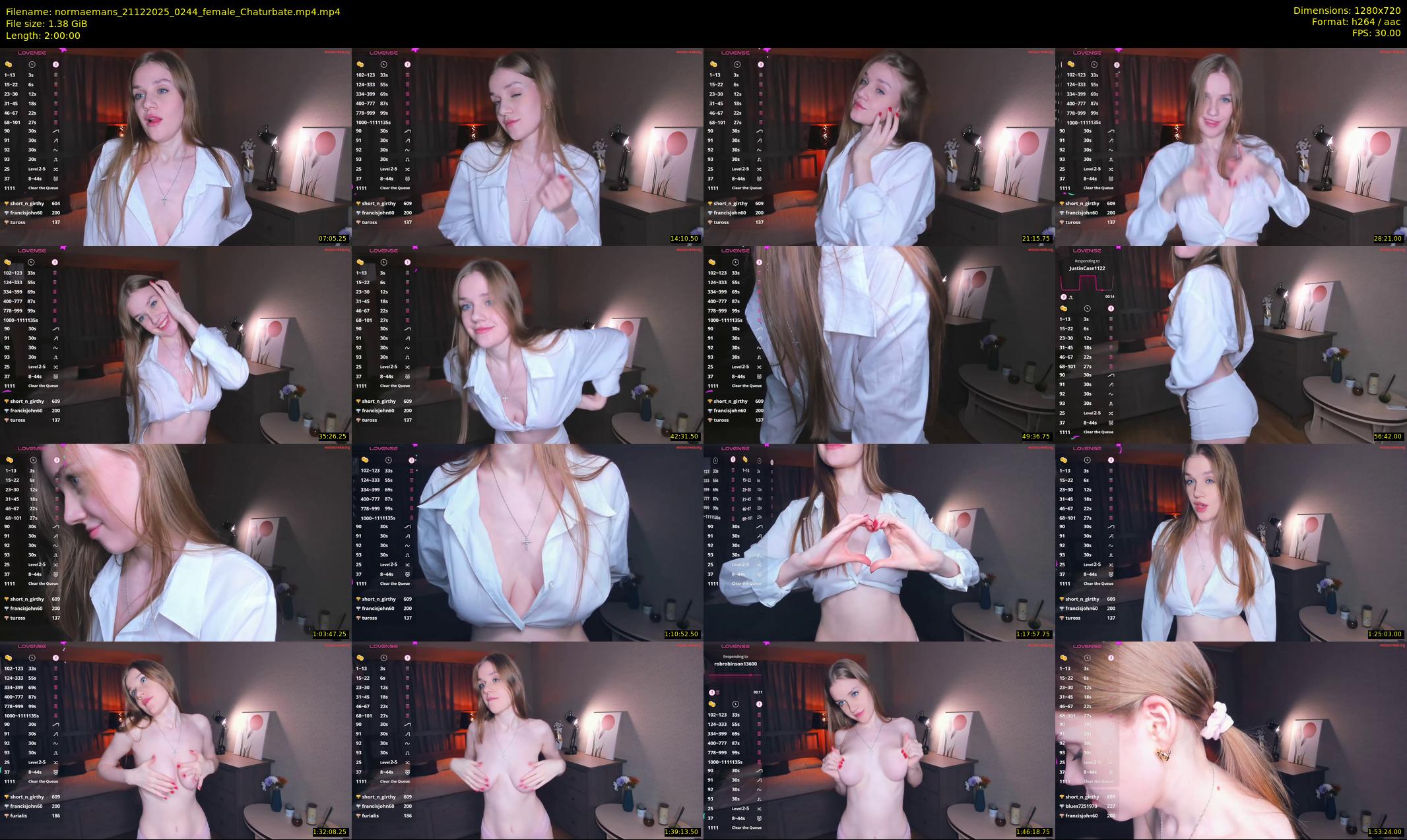 normaemans — 120 minute Chaturbate female cam show recording, 720p, Dec 21, 2025