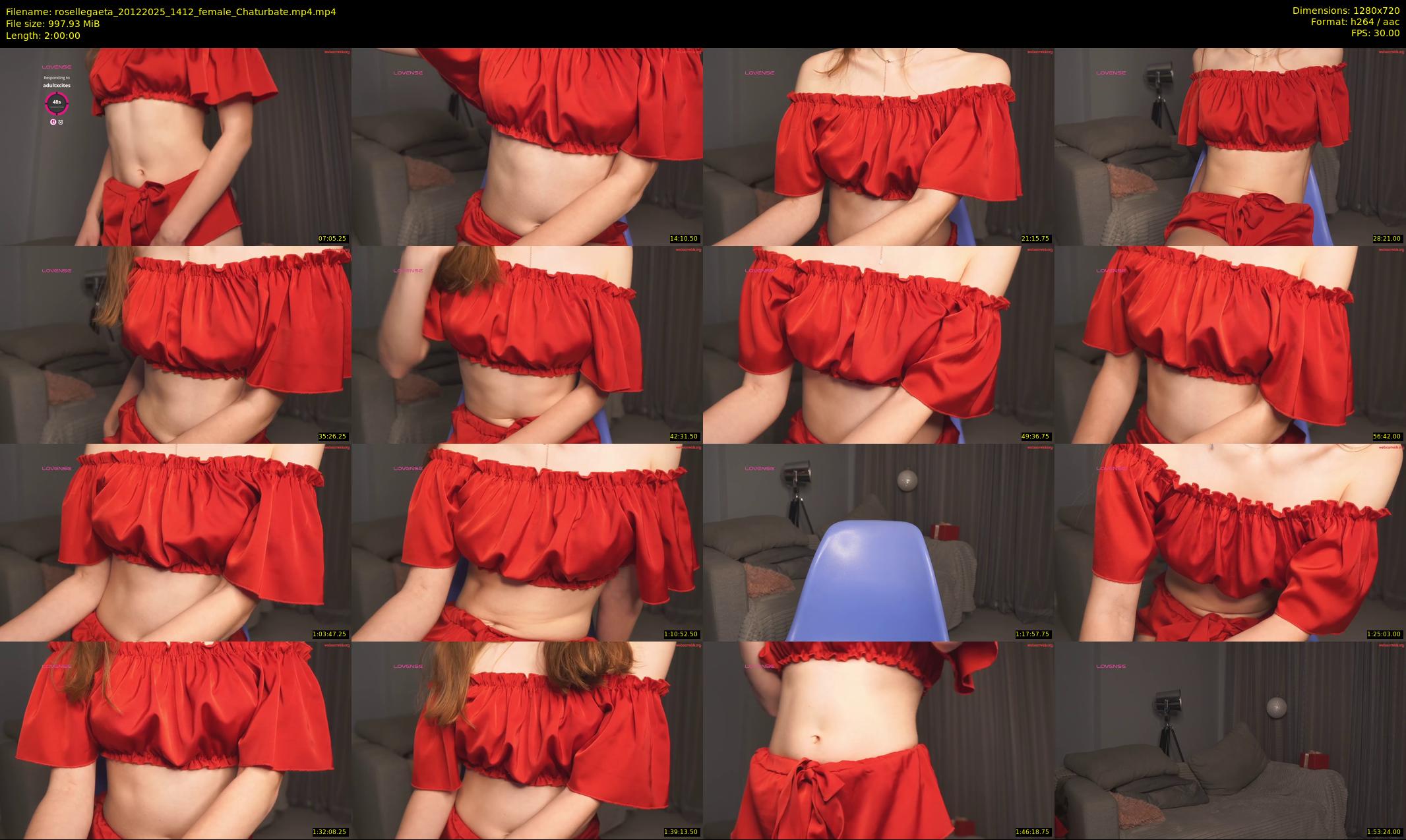 rosellegaeta — 120 minute Chaturbate female cam show recording, 720p, Dec 20, 2025