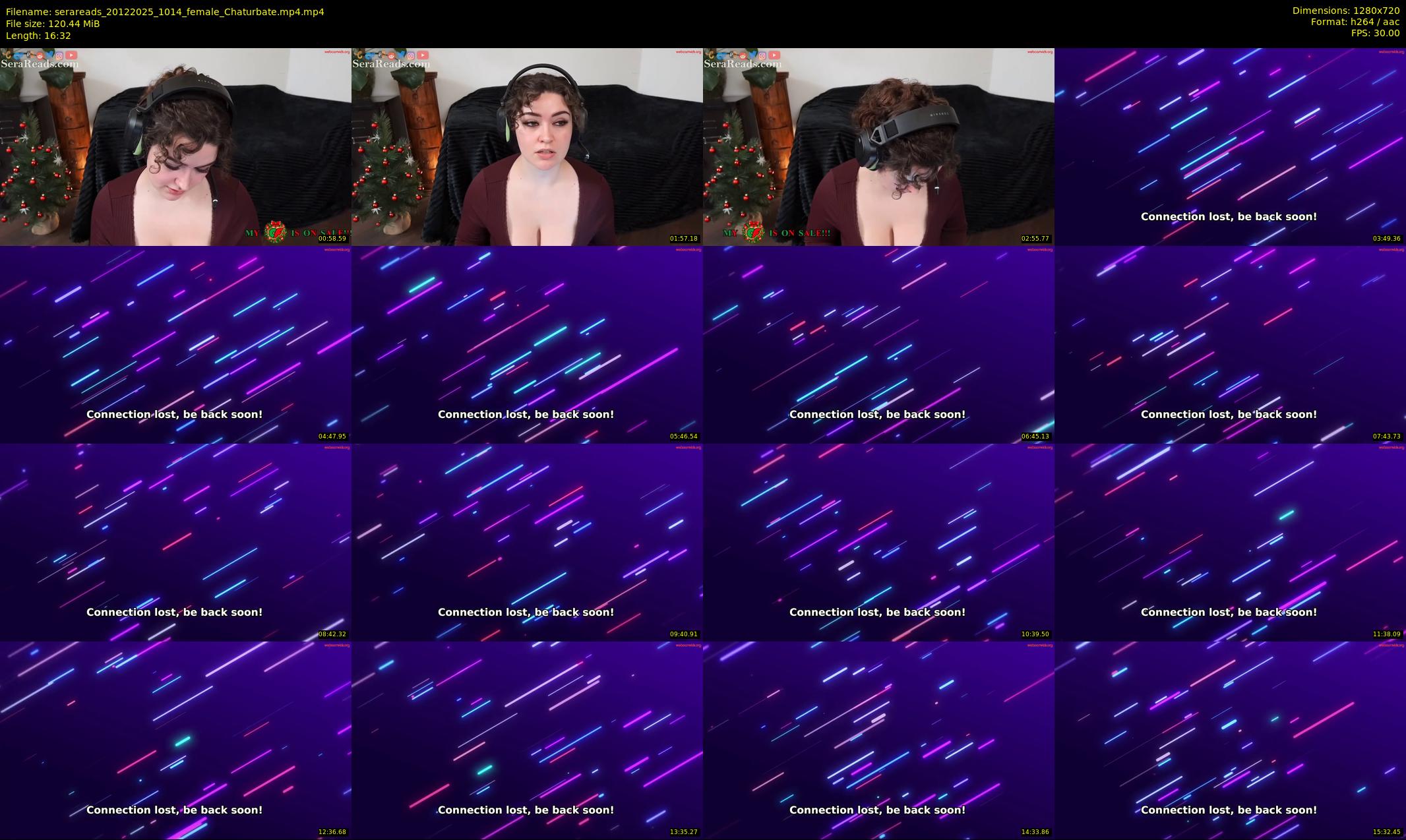 serareads — 17 minute Chaturbate female cam show recording, 720p, Dec 20, 2025