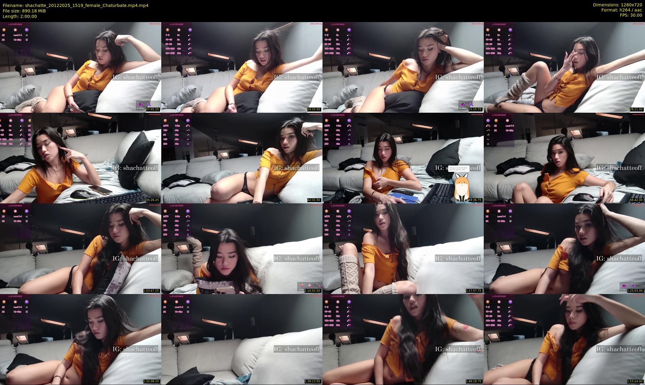 shachatte — 120 minute Chaturbate couple cam show recording, 720p, Dec 20, 2025