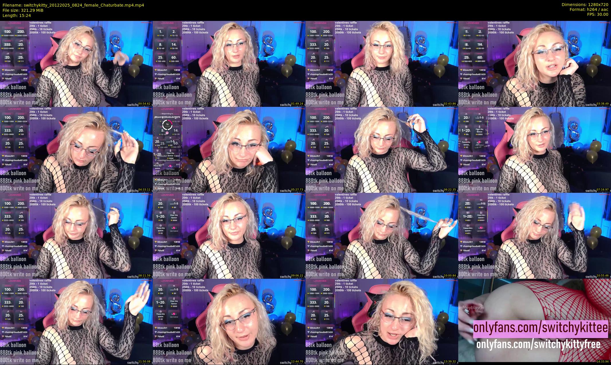 switchykitty — 16 minute Chaturbate female cam show recording, 720p, Dec 20, 2025
