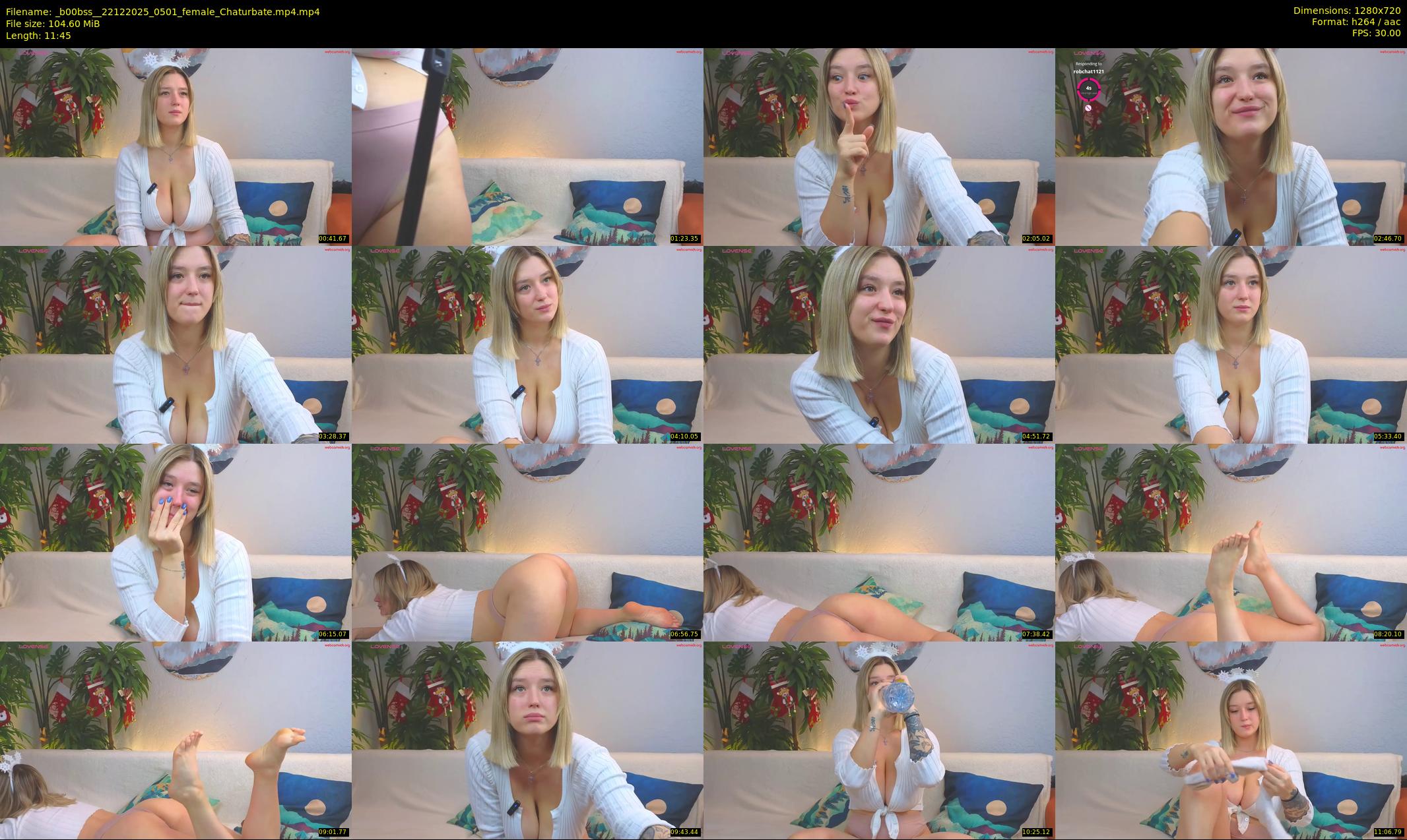 _b00bss_ — 12 minute Chaturbate female cam show recording, 720p, Dec 22, 2025